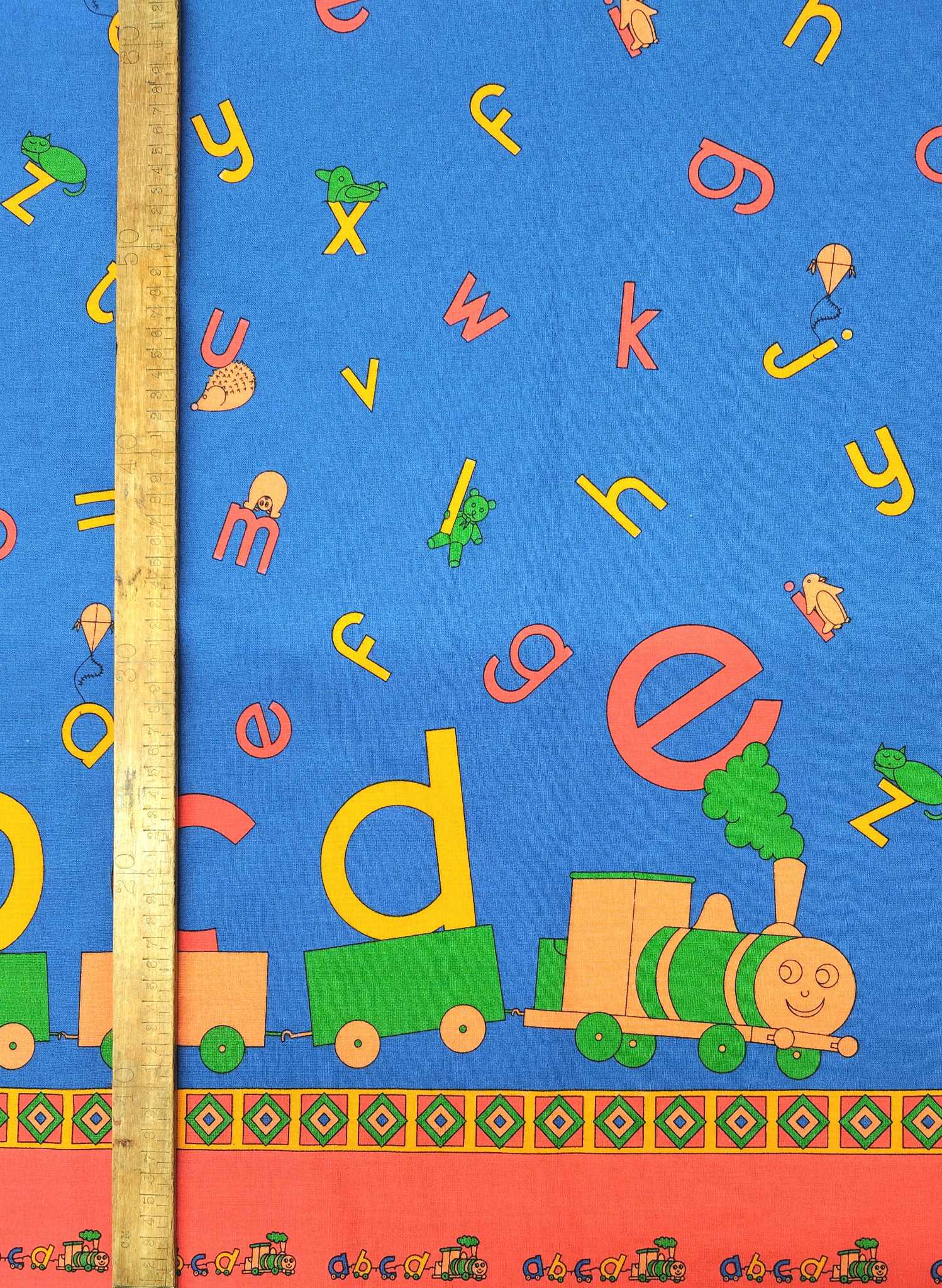 ABC Blue Fabric - Cotton