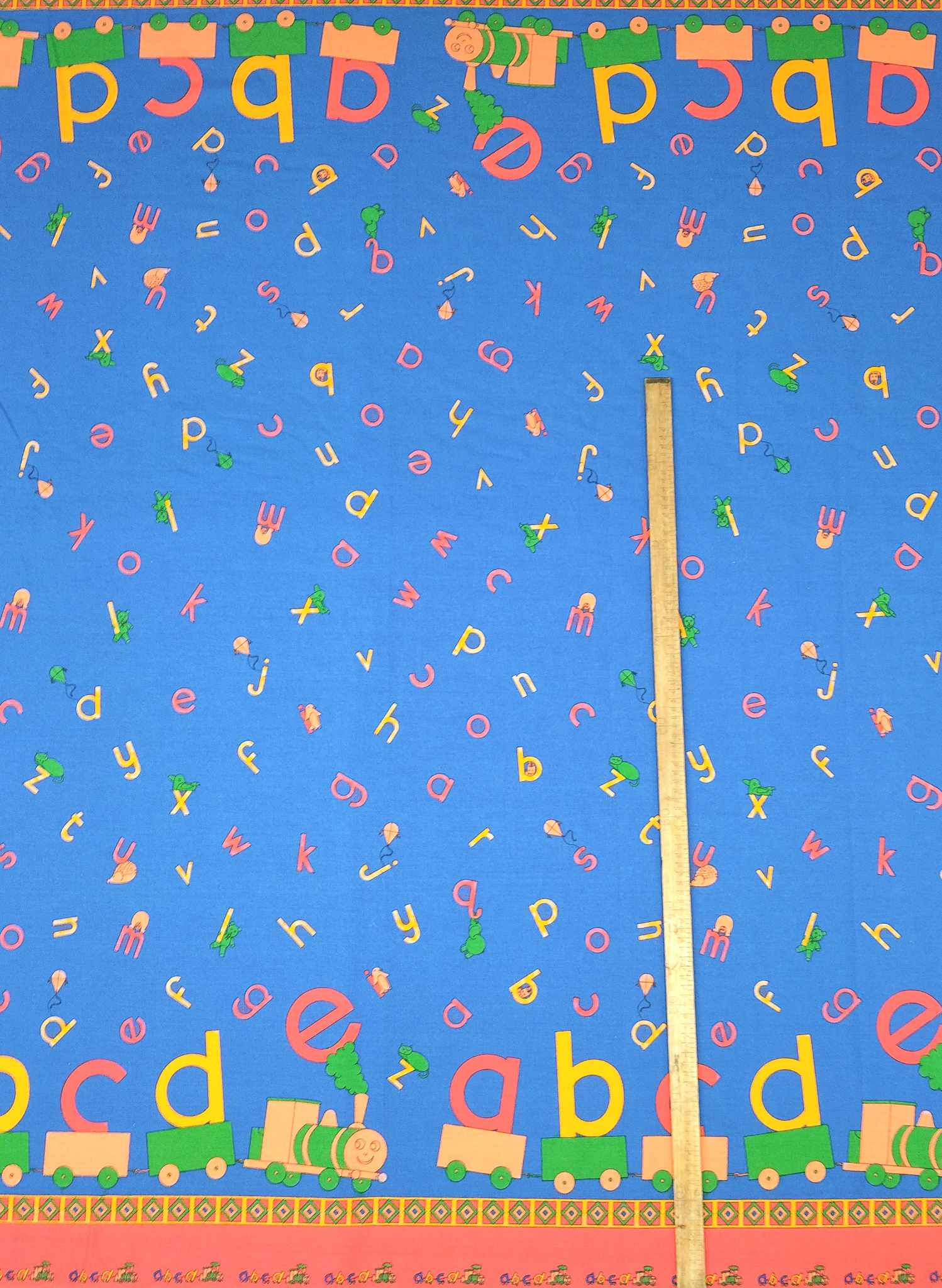ABC Blue Fabric - Cotton