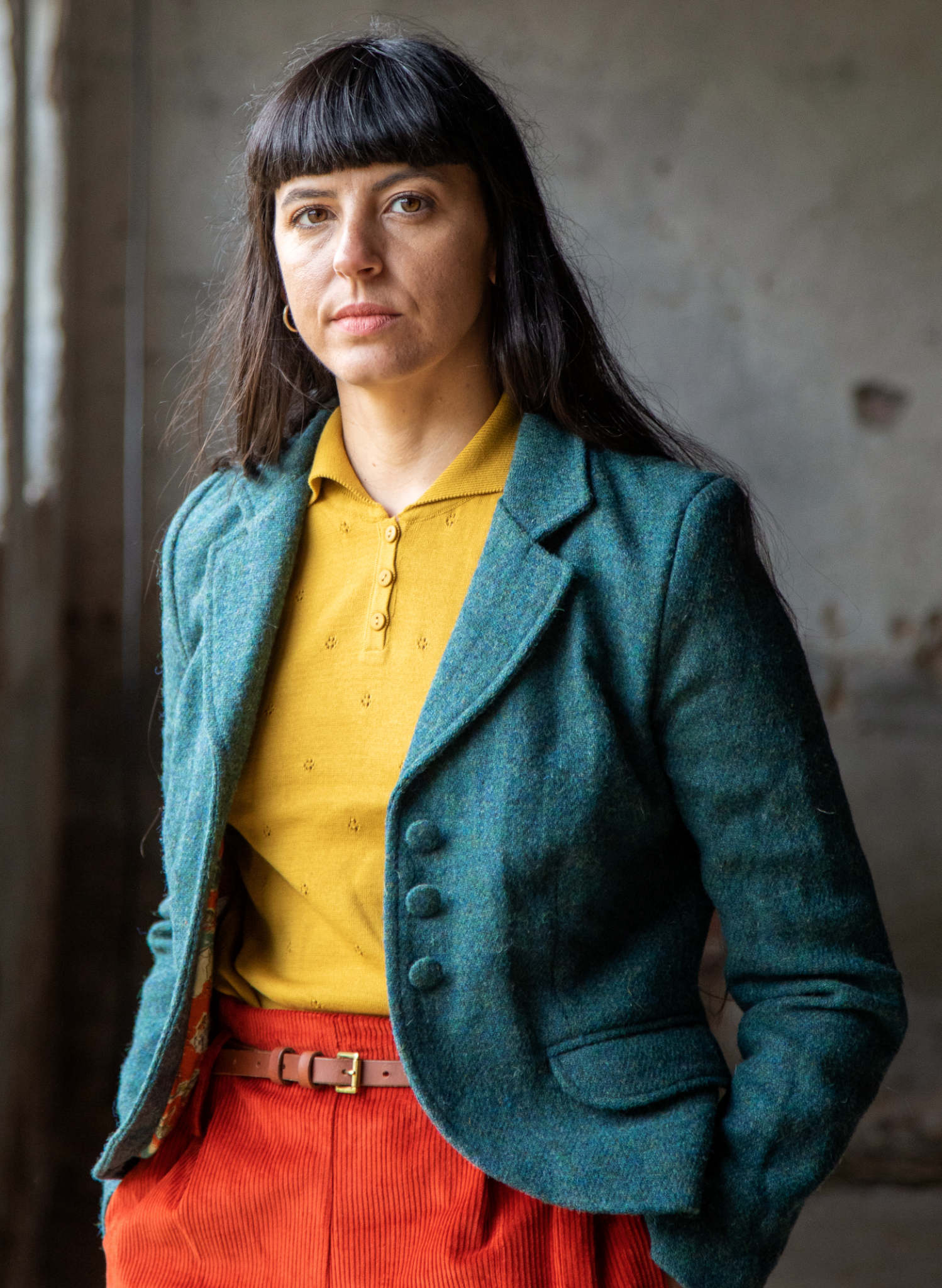 Aila Knitted Cotton Top - Mustard Yellow