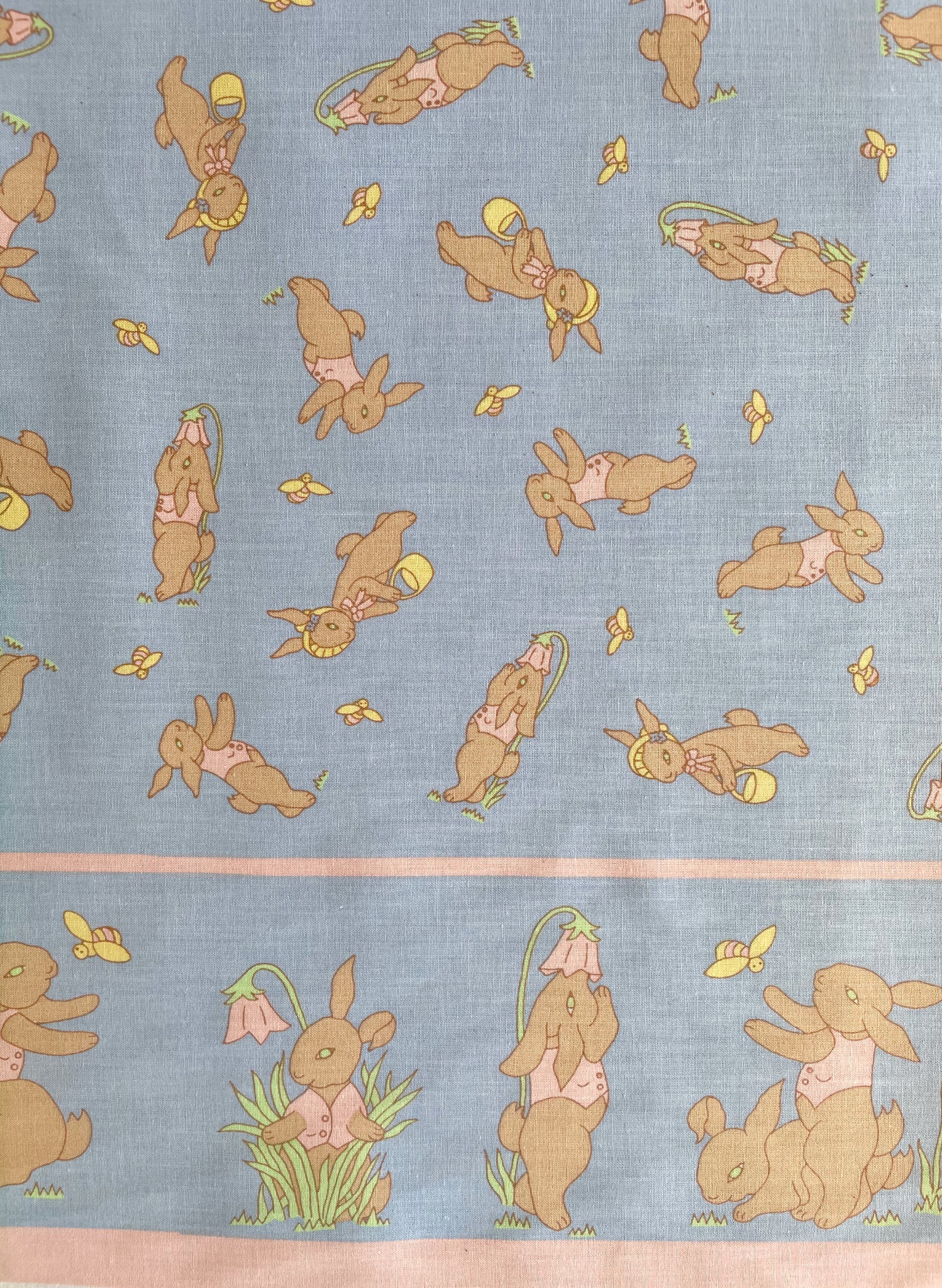 Blue Rabbit Fabric - Cotton