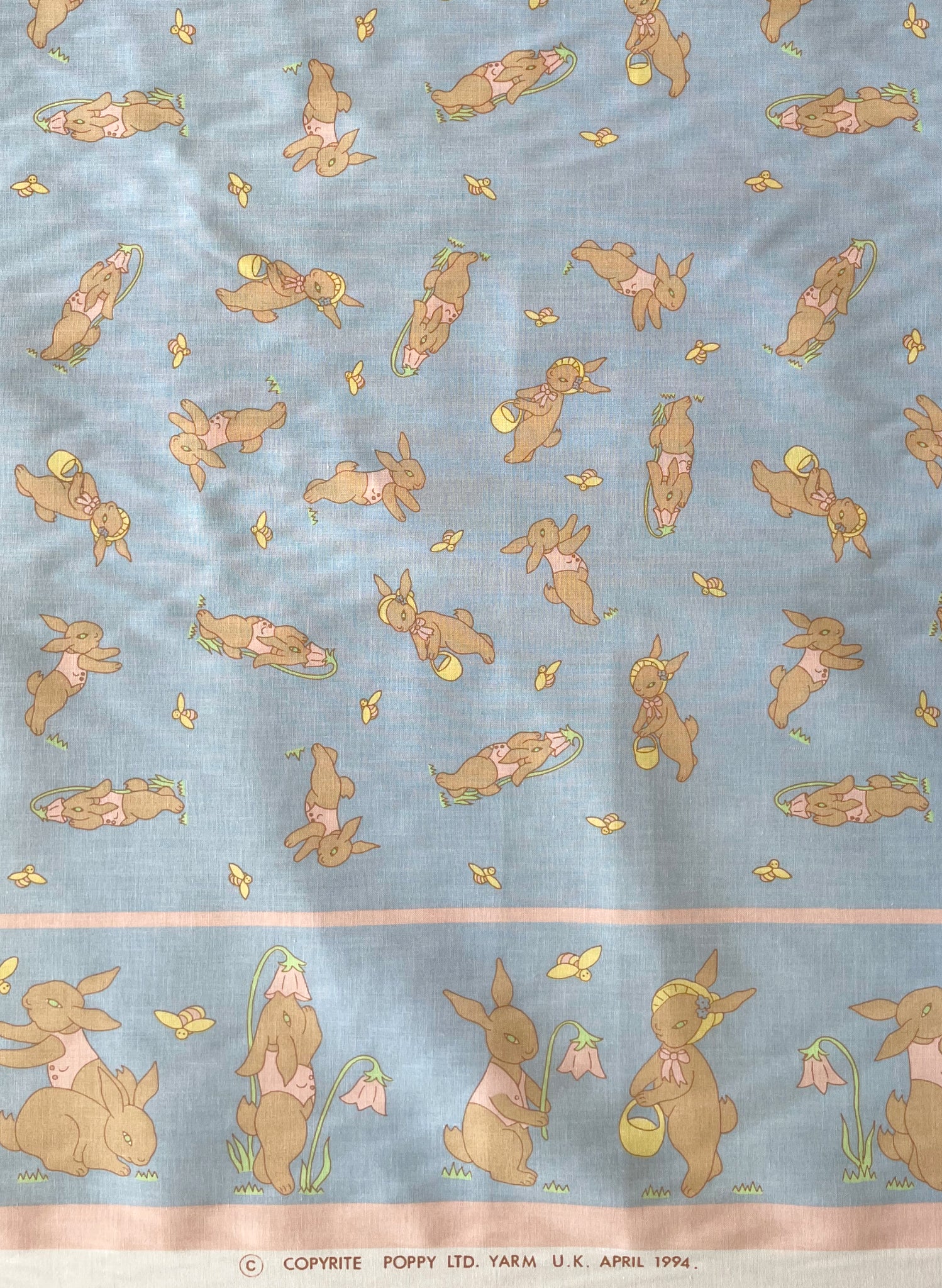 Blue Rabbit Fabric - Cotton