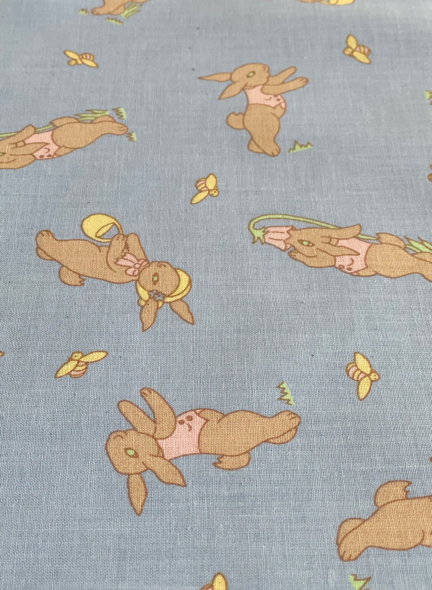 Blue Rabbit Fabric - Cotton