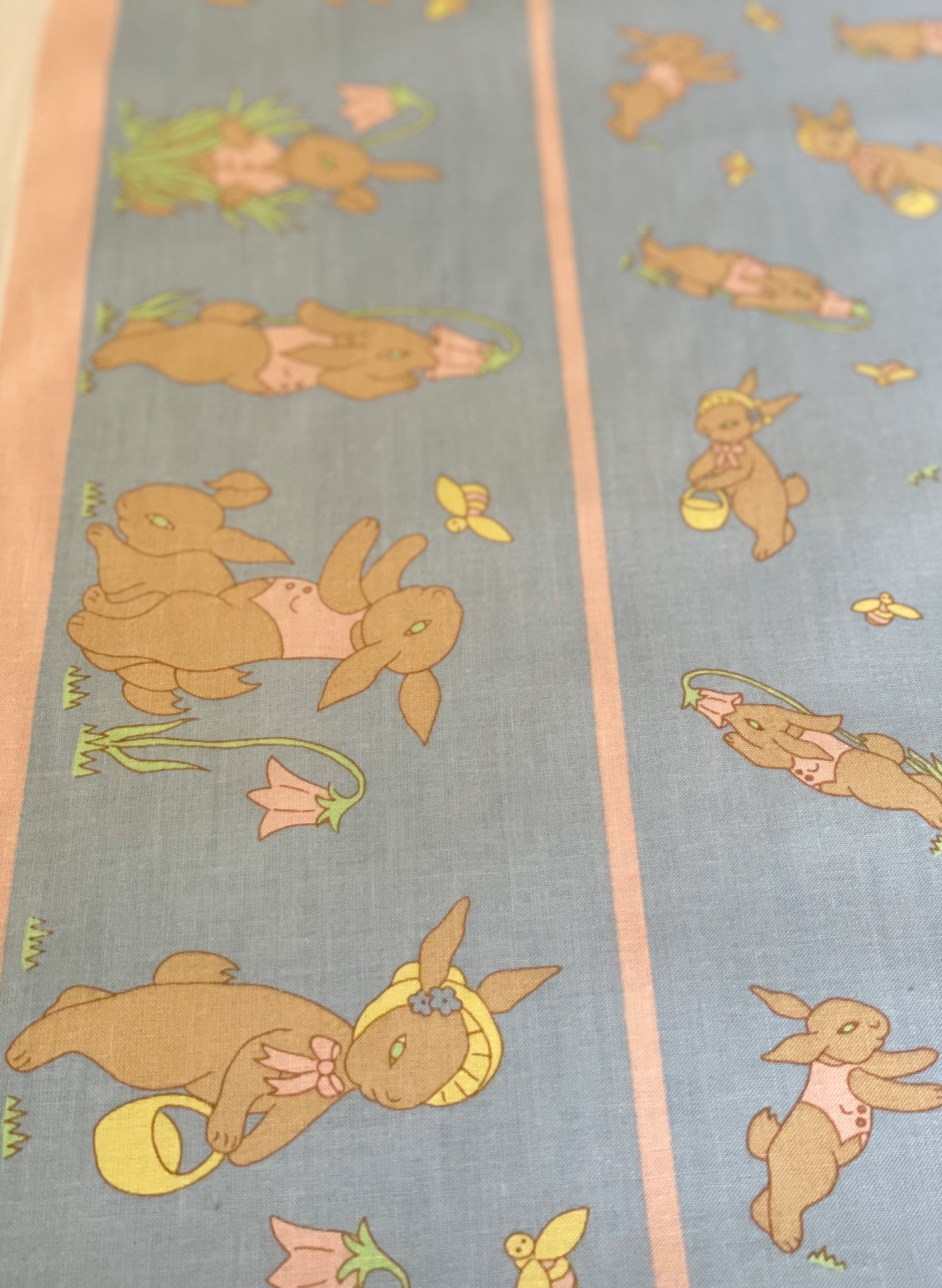 Blue Rabbit Fabric - Cotton