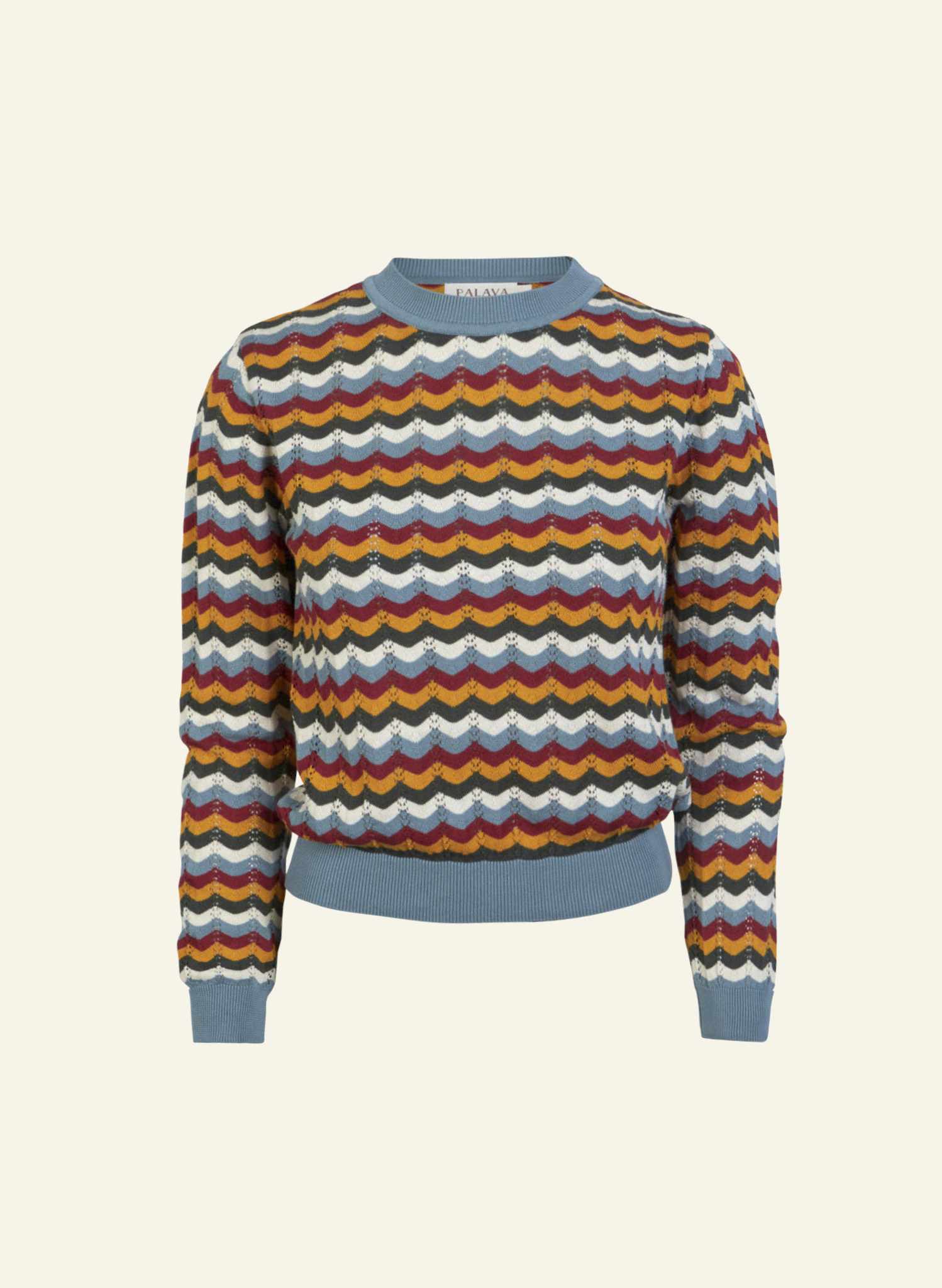 Clara - Mineral Blue Scalloped Top