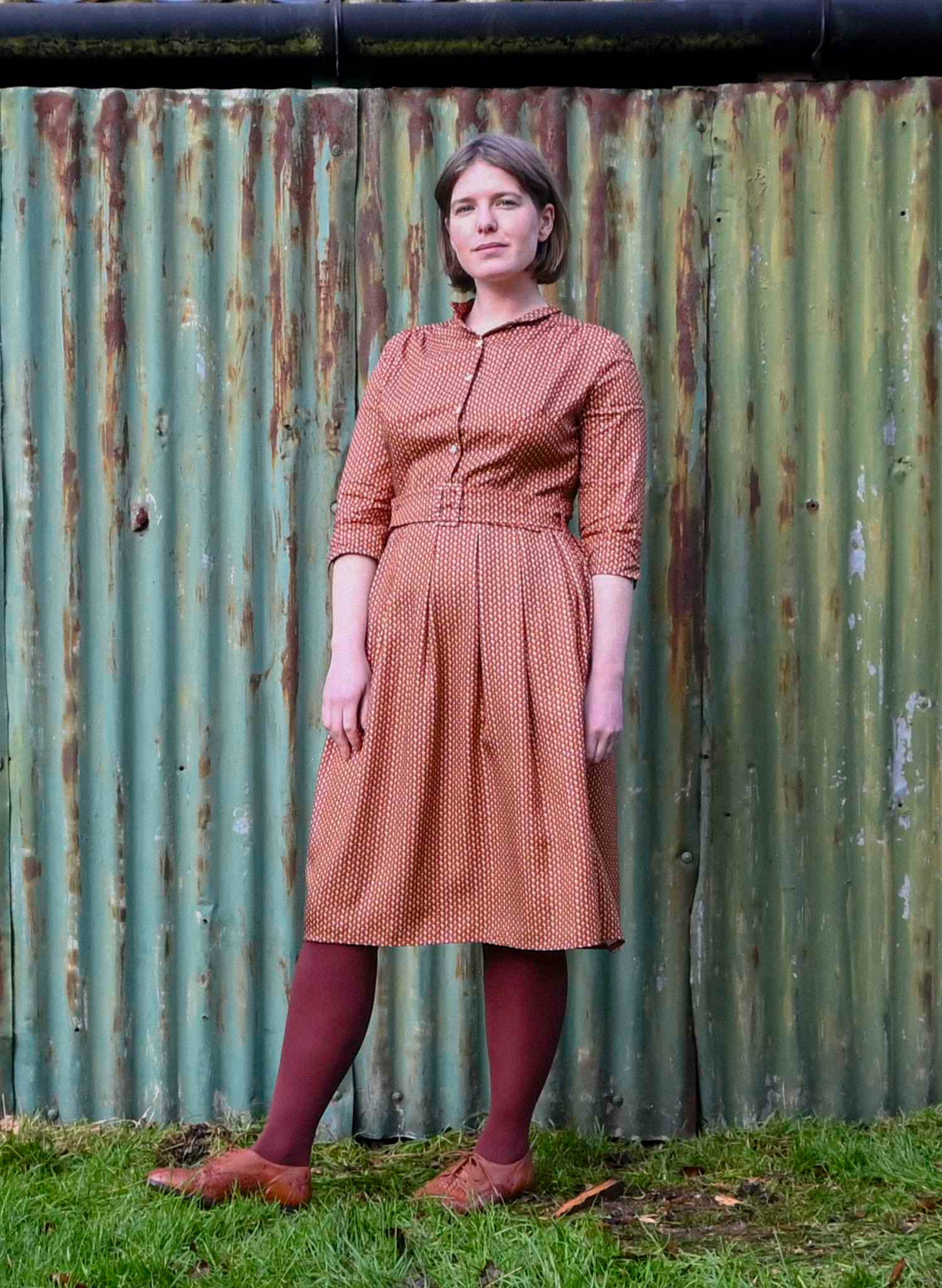 Cynthia - Rust Basket Dress