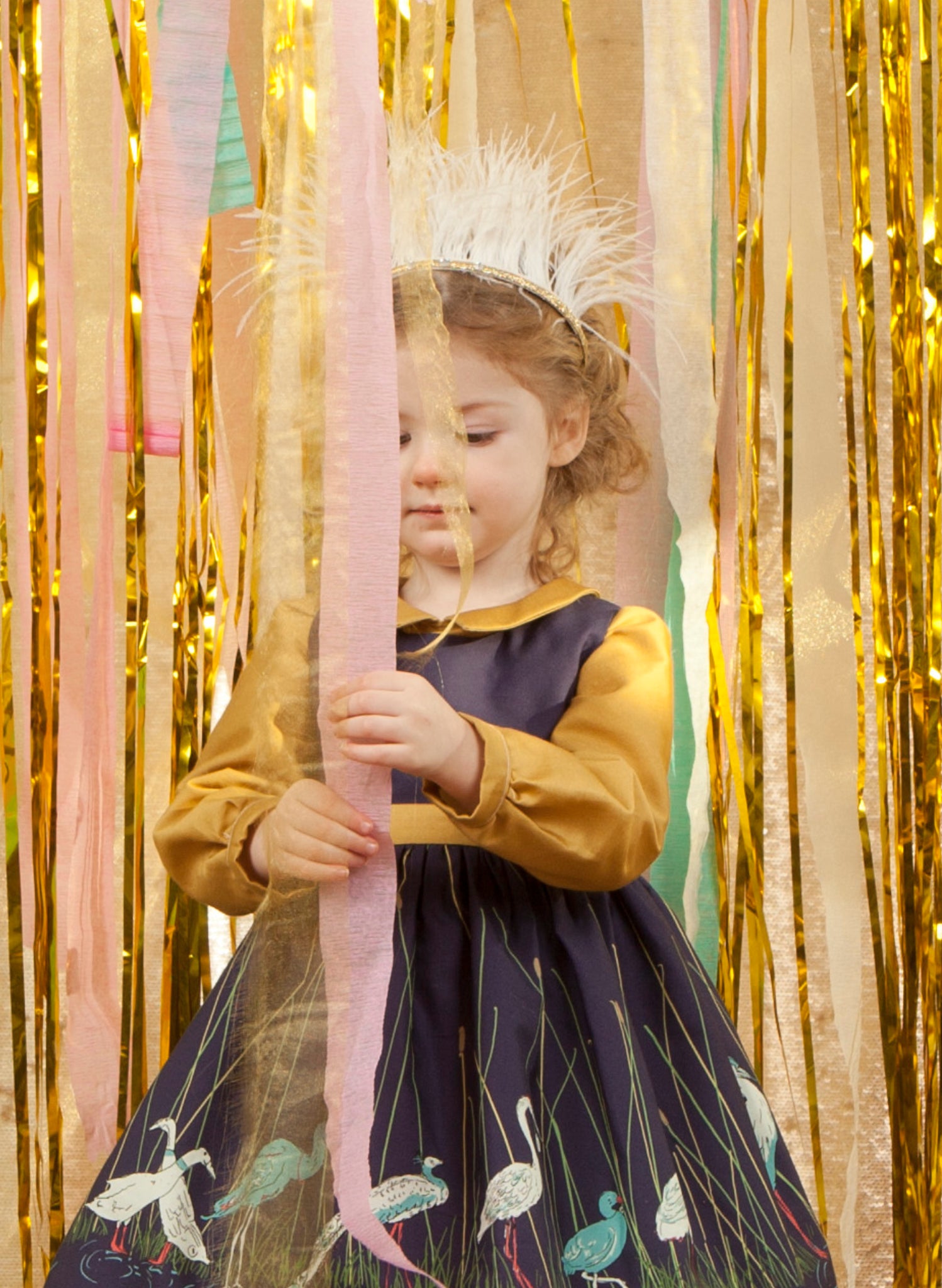 Edna Children's Blouse - Gold Cotton