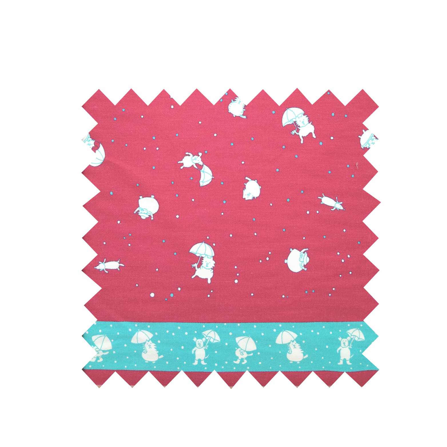 Raining Cats Fuchsia Pink Fabric - Cotton twill