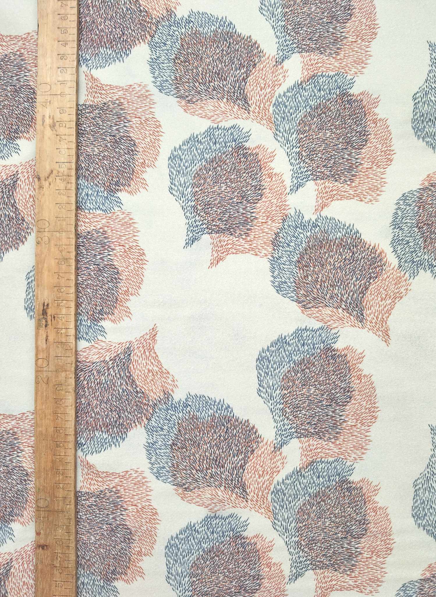 Remnant - 210cm x 155cm - Ivory Migration - Cotton Twill Fabric