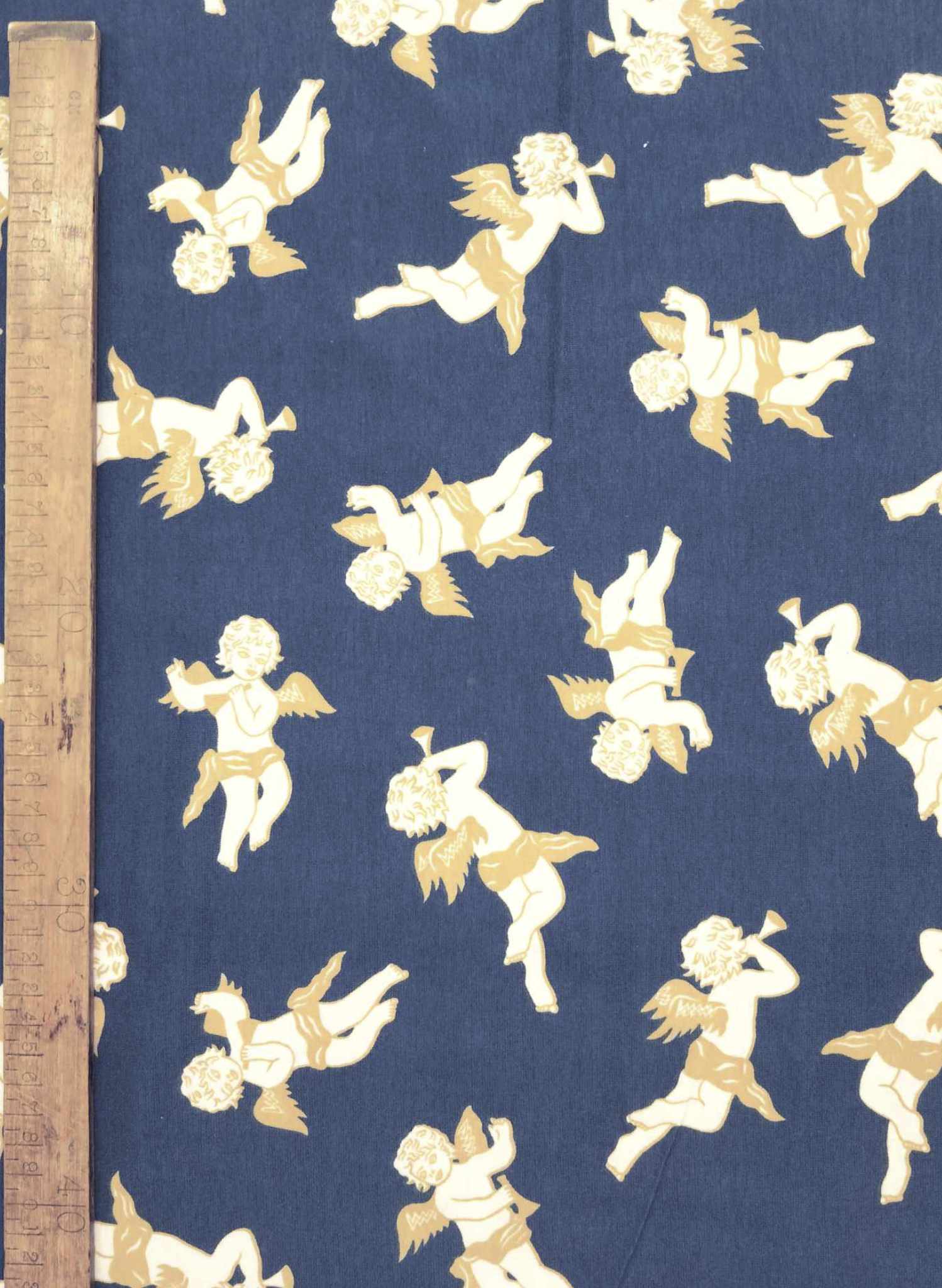 Remnant - 125cm - Navy Cherubs Fabric - Cotton Jersey