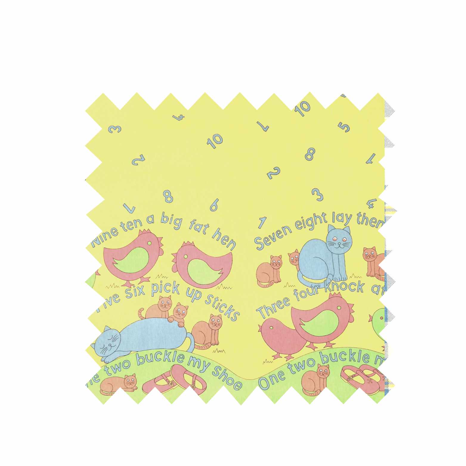 Remnant - 200cm x 152cm - Lemon Buckle My Shoe - Cotton