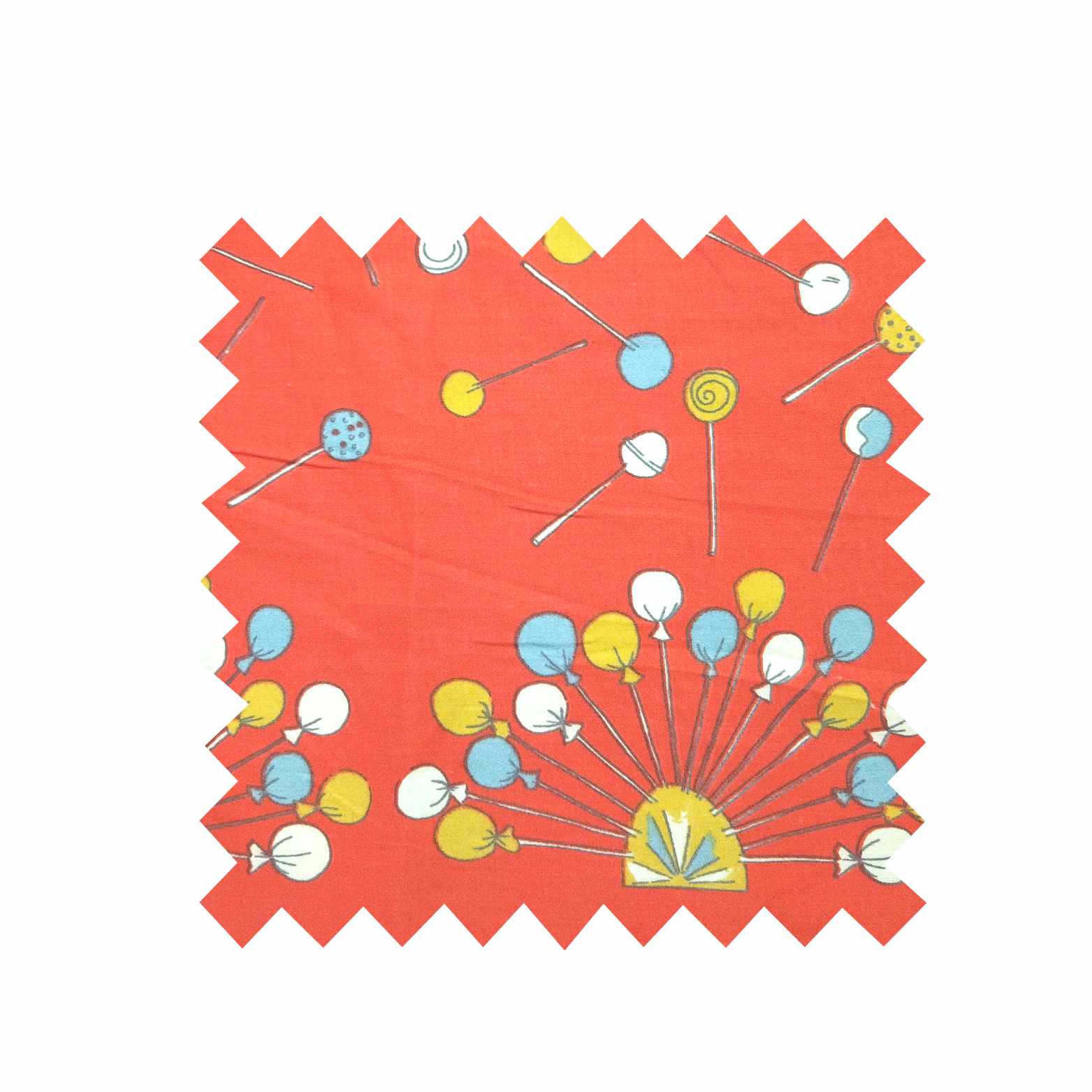 Remnant - 152cm x 26cm - Orange Lollipop Fabric - Cotton