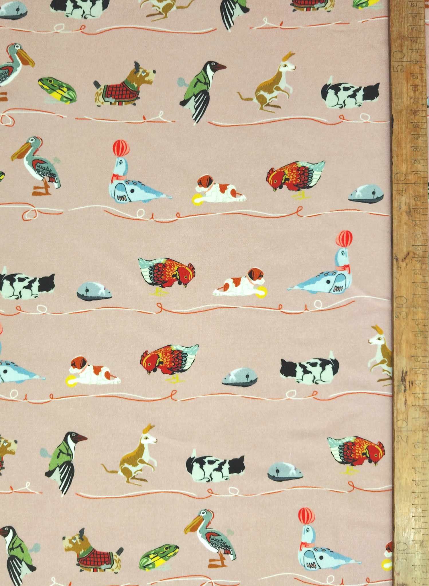 Dusky Pink Mecahical Toys - Tencel - Fabric