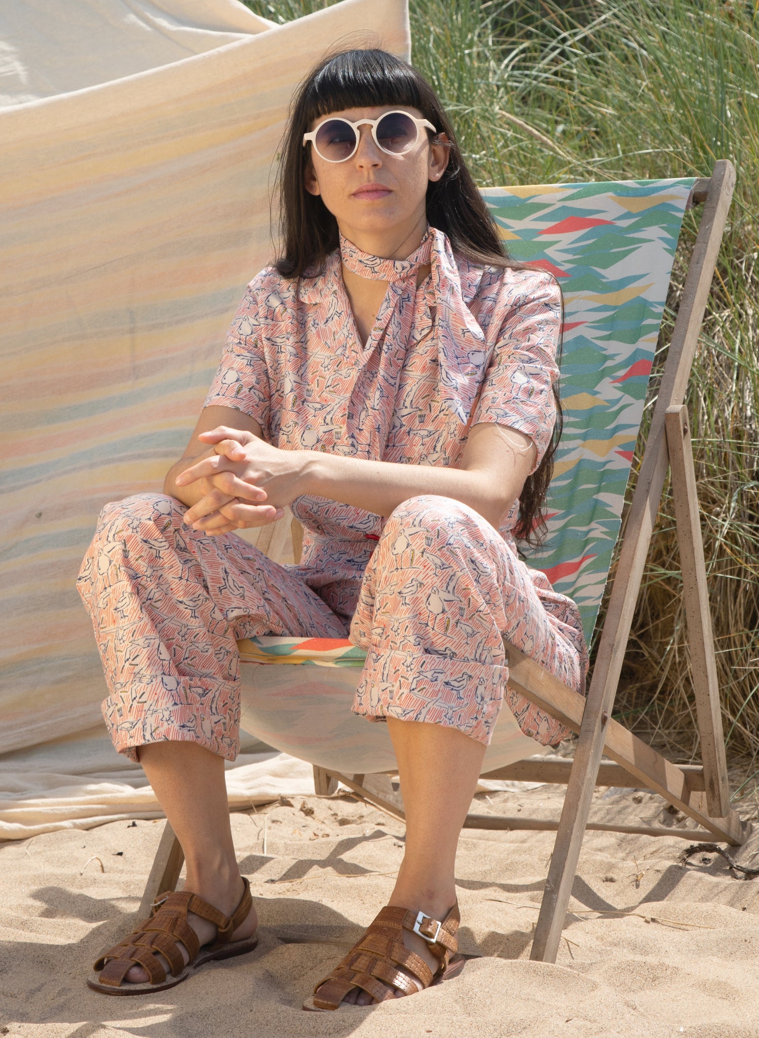 Francesca Long Jumpsuit - Ivory Chips Away