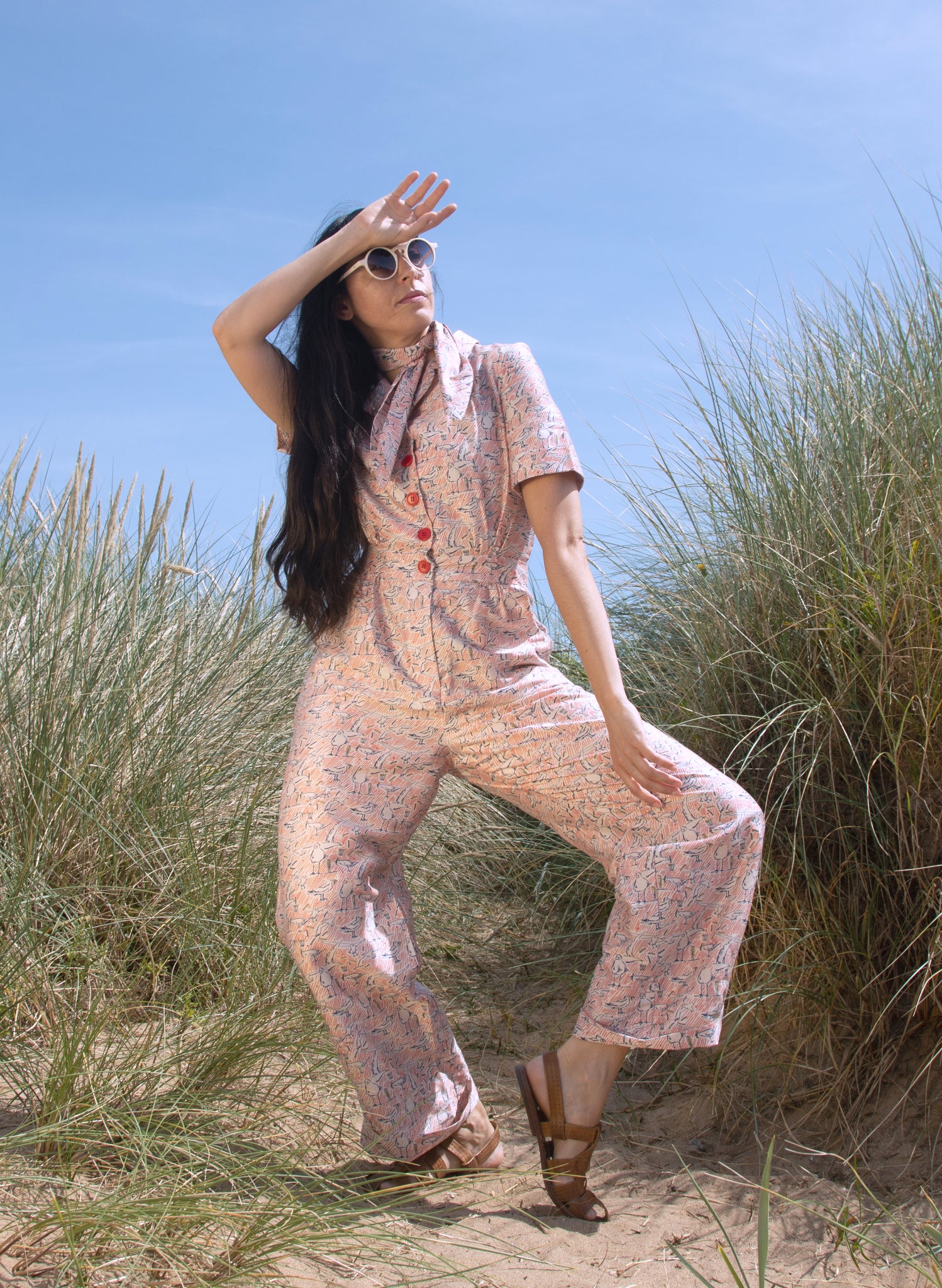 Francesca Long Jumpsuit - Ivory Chips Away