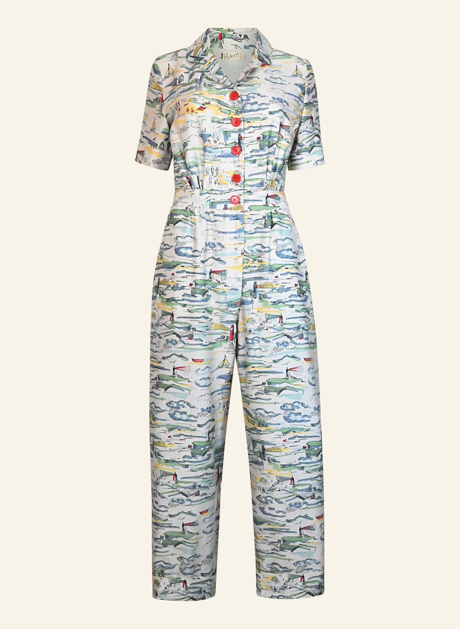 Francesca Long Jumpsuit - Ivory Lighthouse