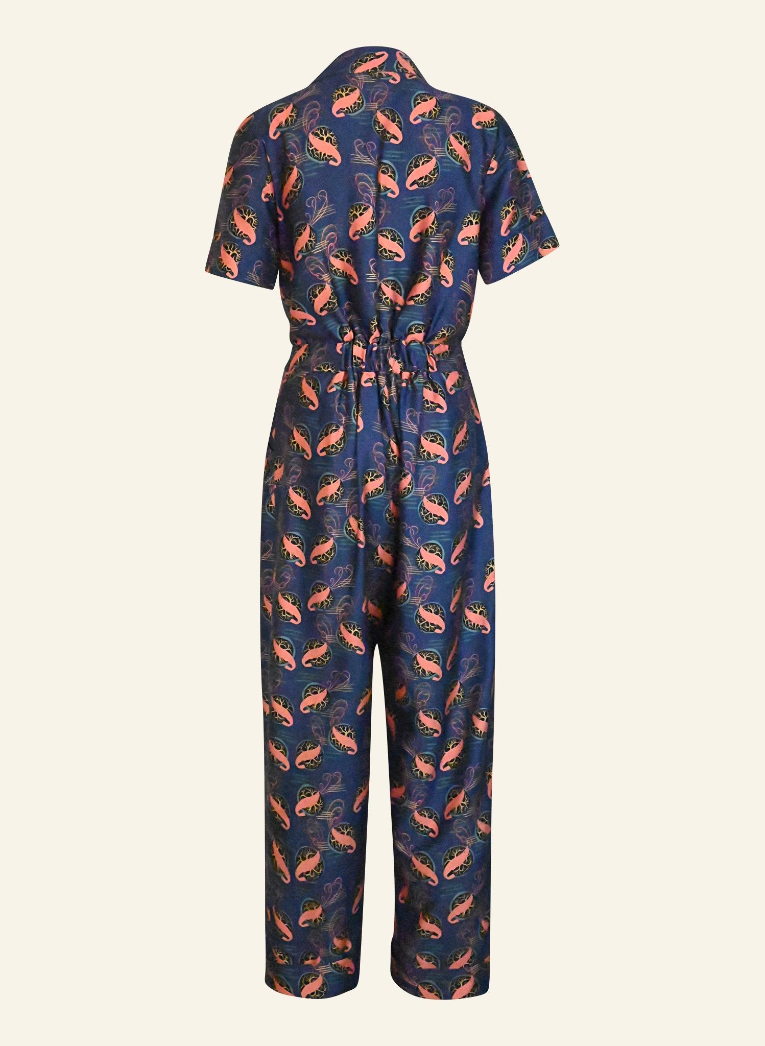 Francesca Long Jumpsuit - Navy Prawn Cocktail