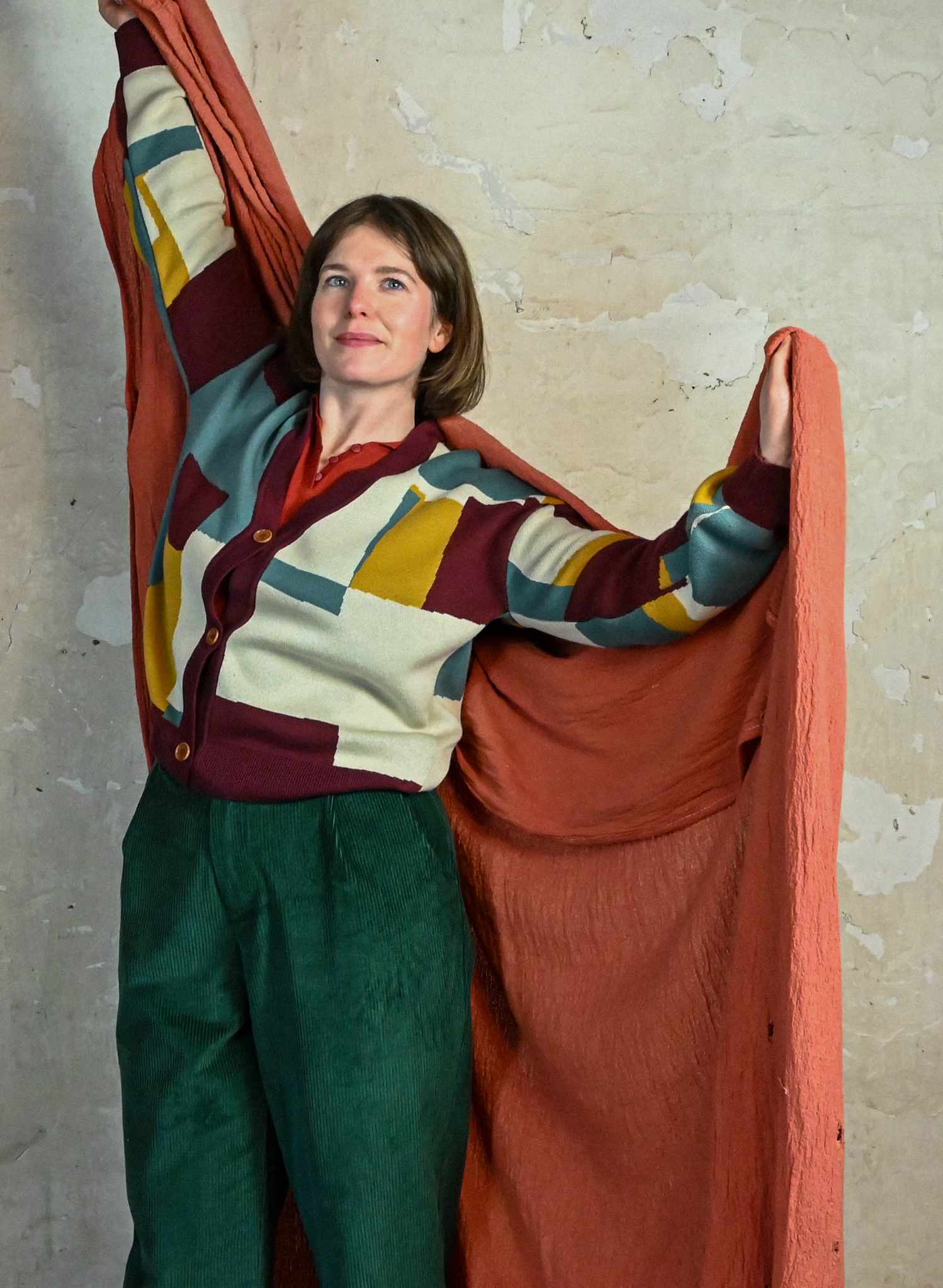 George - Plum Boxes Comfy Cardigan