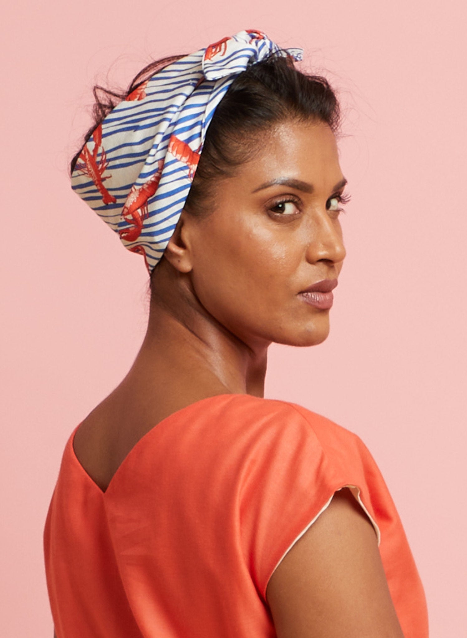 Hair Tie - Cream Coral Reef