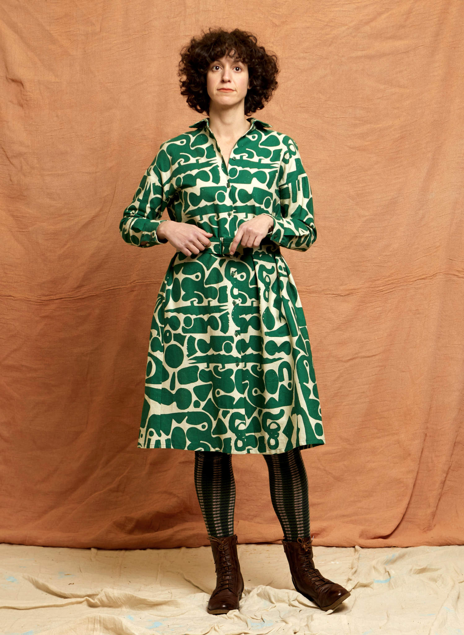 Izzy Dress - Green Cave