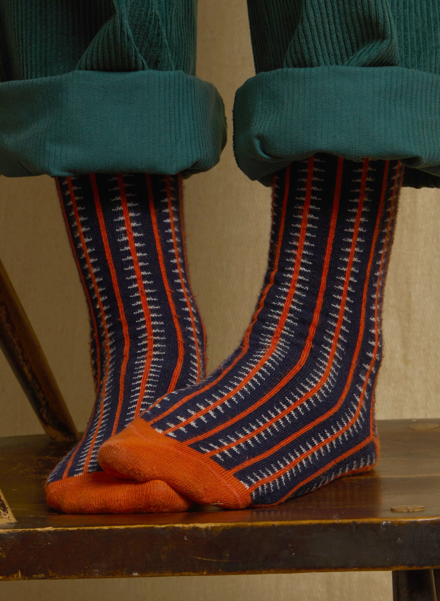 Knee High Socks - Navy Rocket