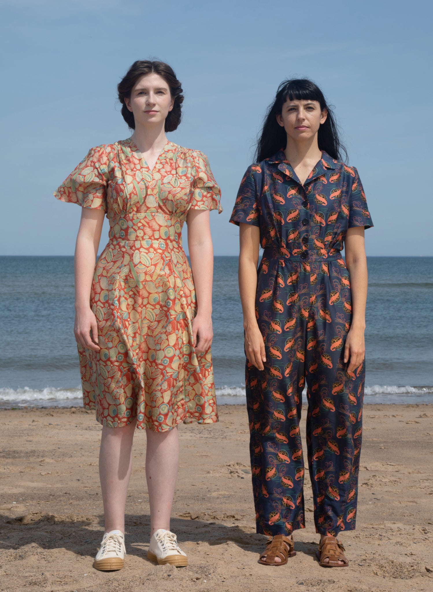 Rita Long-sleeve Dress - Dark Coral Shells