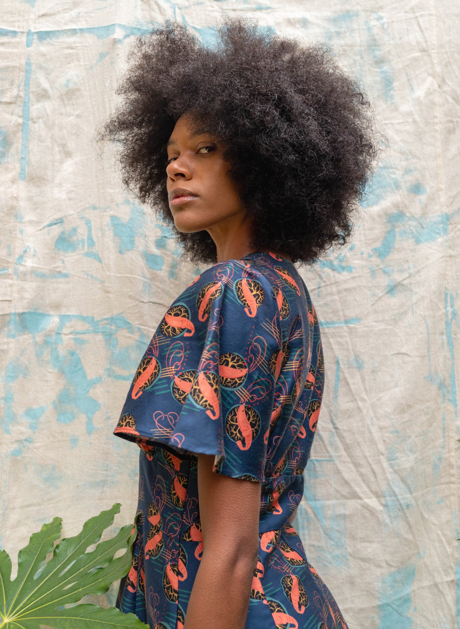 Rita Long-sleeve Dress - Navy Prawn Cocktail