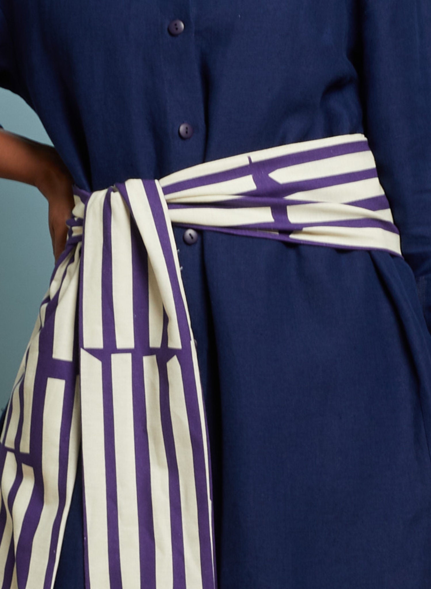 Sash - Navy Box Stripe