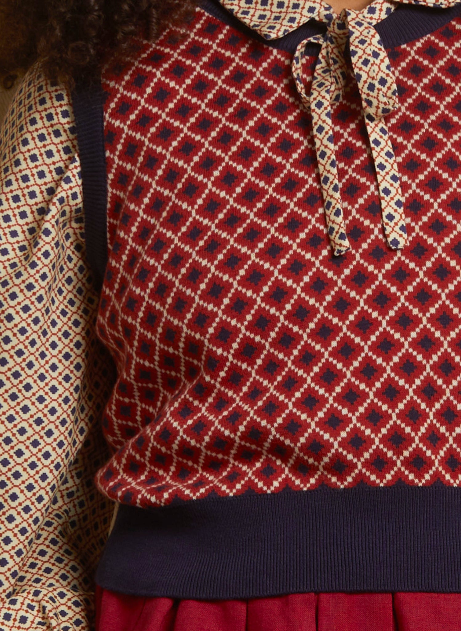 Shirley - Navy Tiles Tank Top