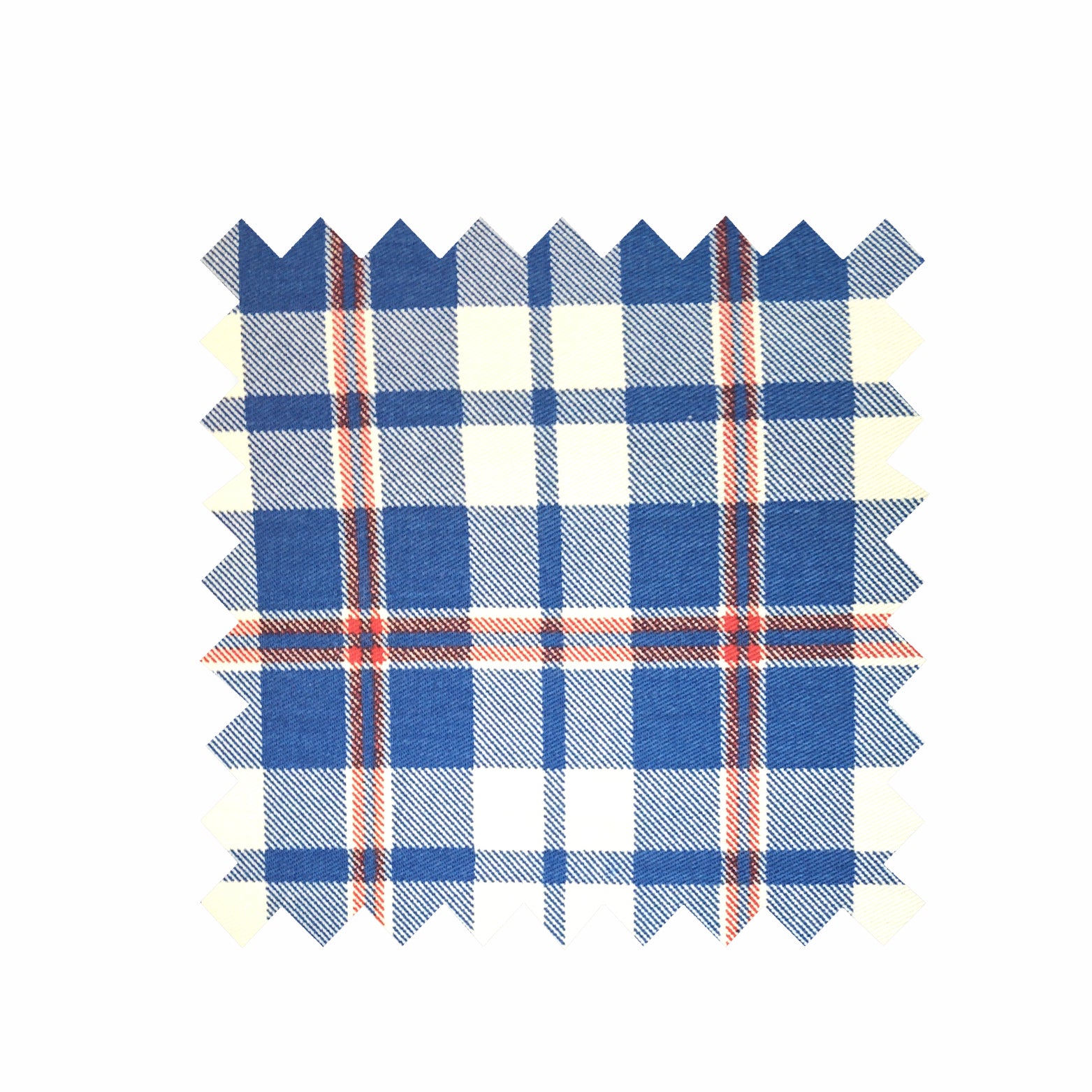 Blue Tartan Fabric - Cotton Twill