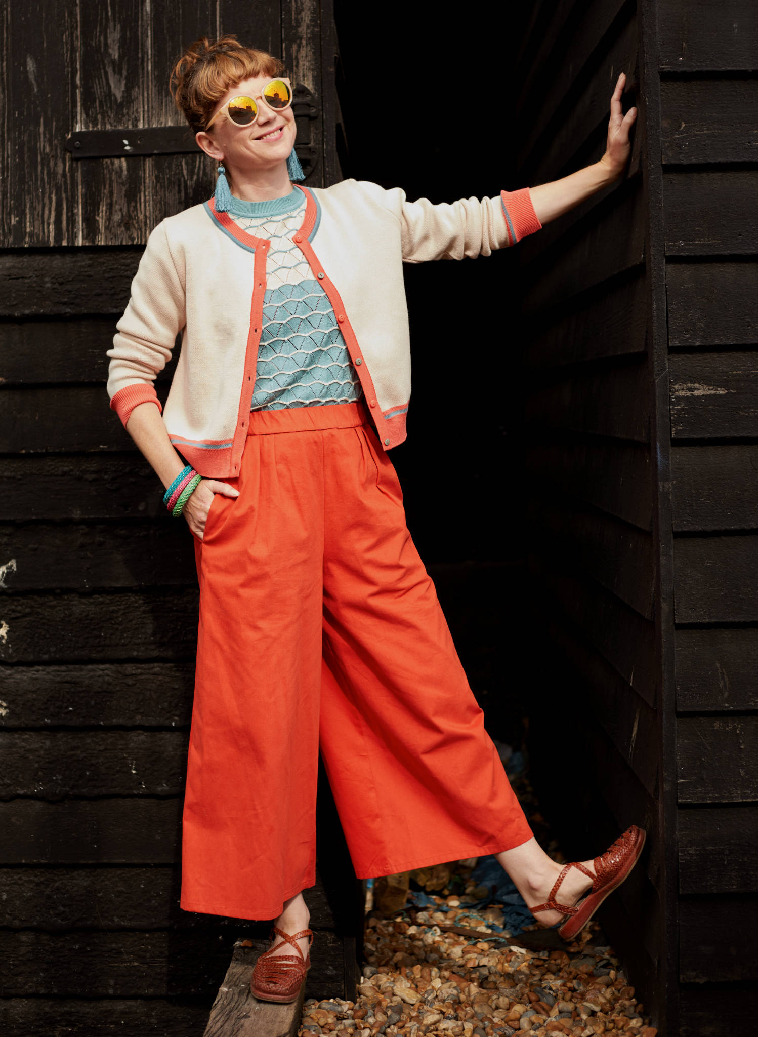 Vera Cardigan - Large Cream Lobster