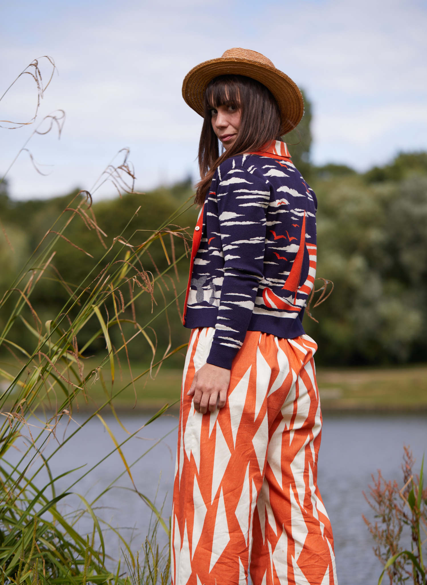 Vera Cardigan - Navy Sailing Boat