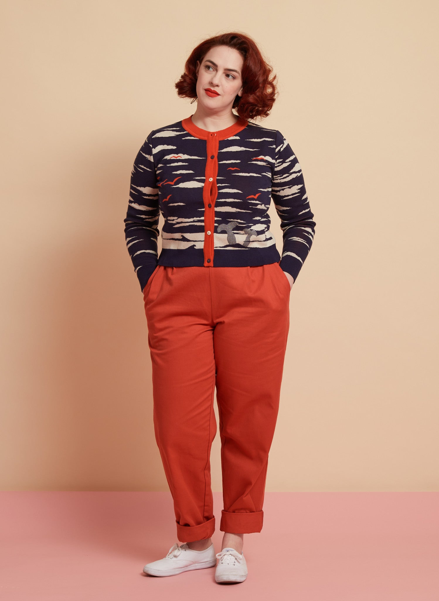 Vera Cardigan - Navy Sailing Boat
