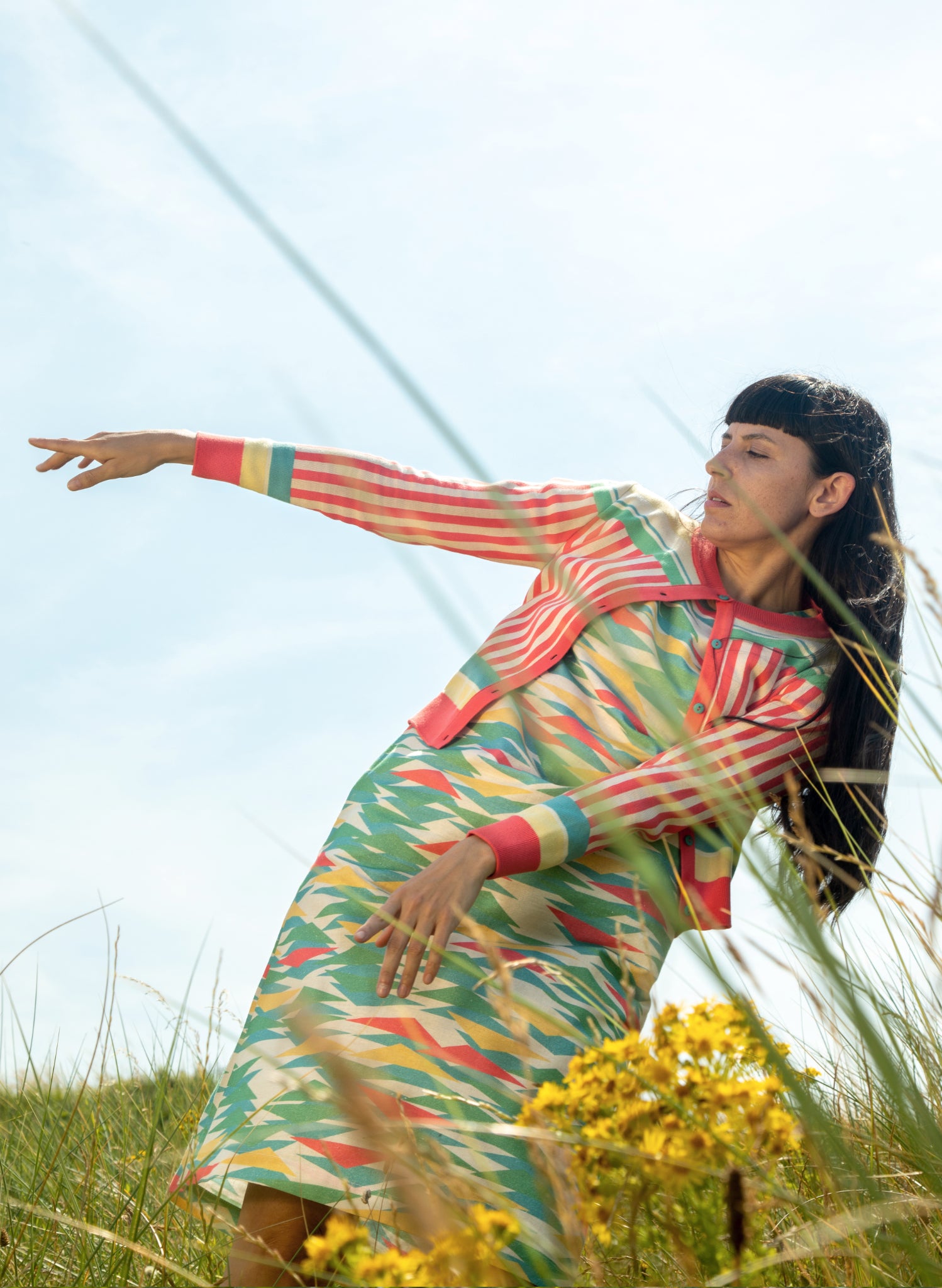 Vera Cardigan - Multi Rock Stripe