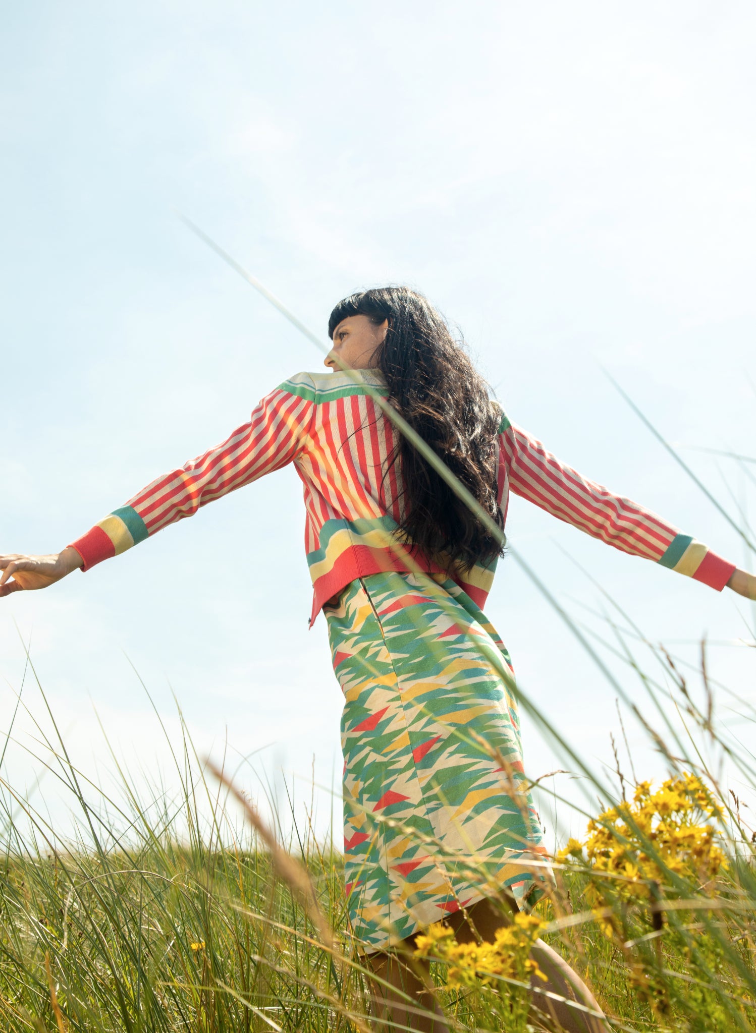 Vera Cardigan - Multi Rock Stripe