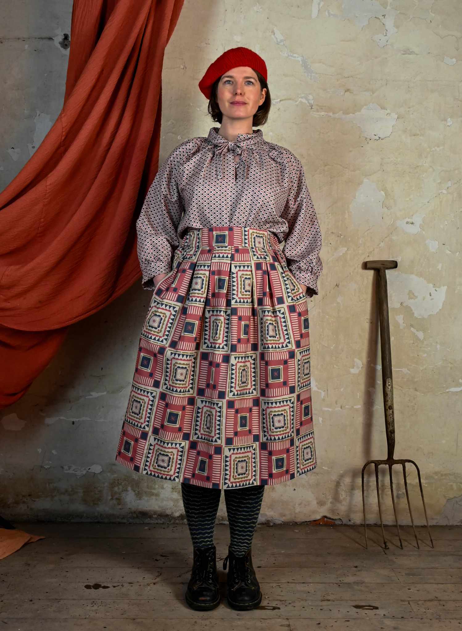 Florence - Red Quilt Skirt