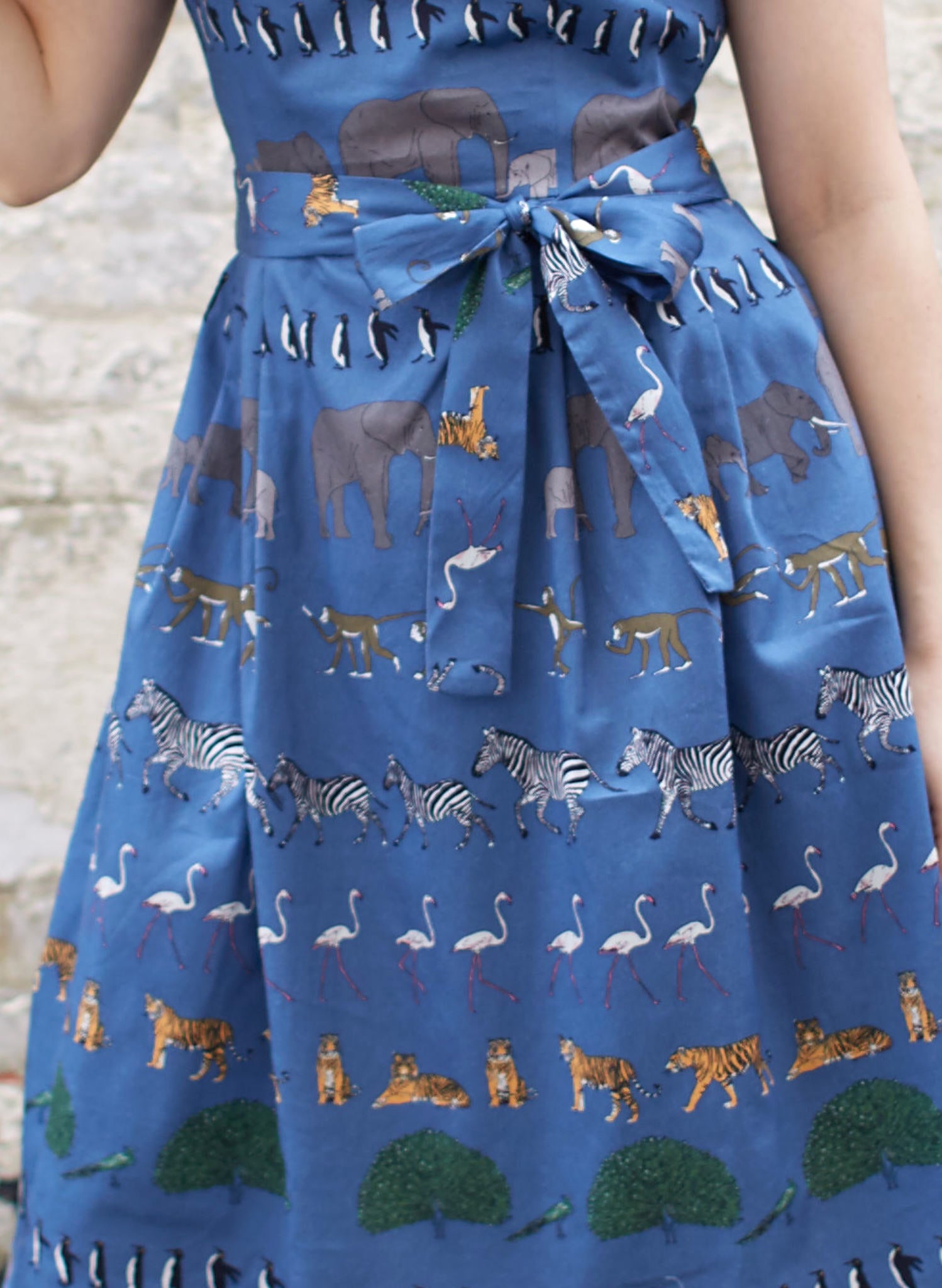 Beatrice Cap - Blue Walking Zoo Dress