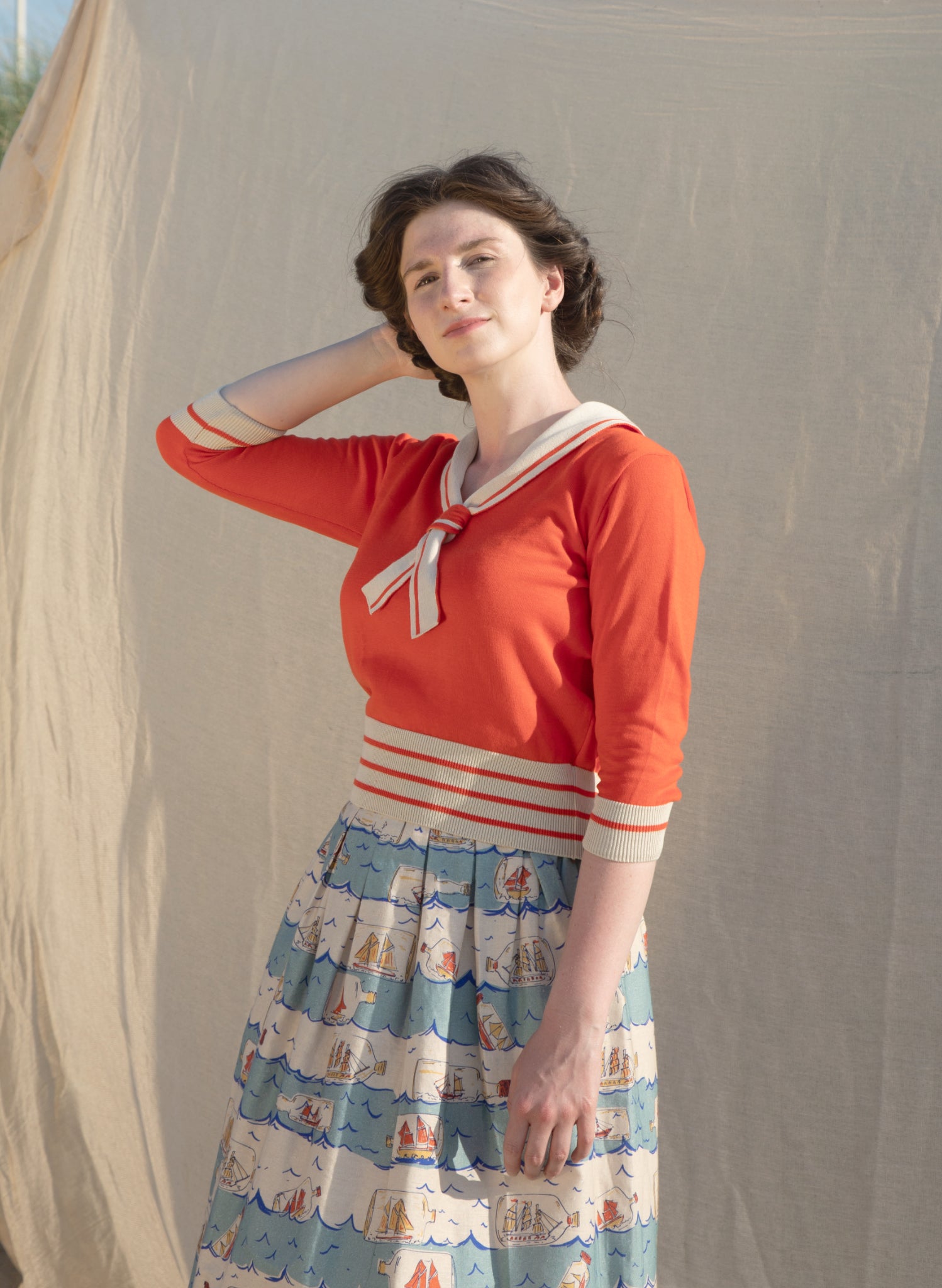 Florence Skirt - Blue Ships Ahoy