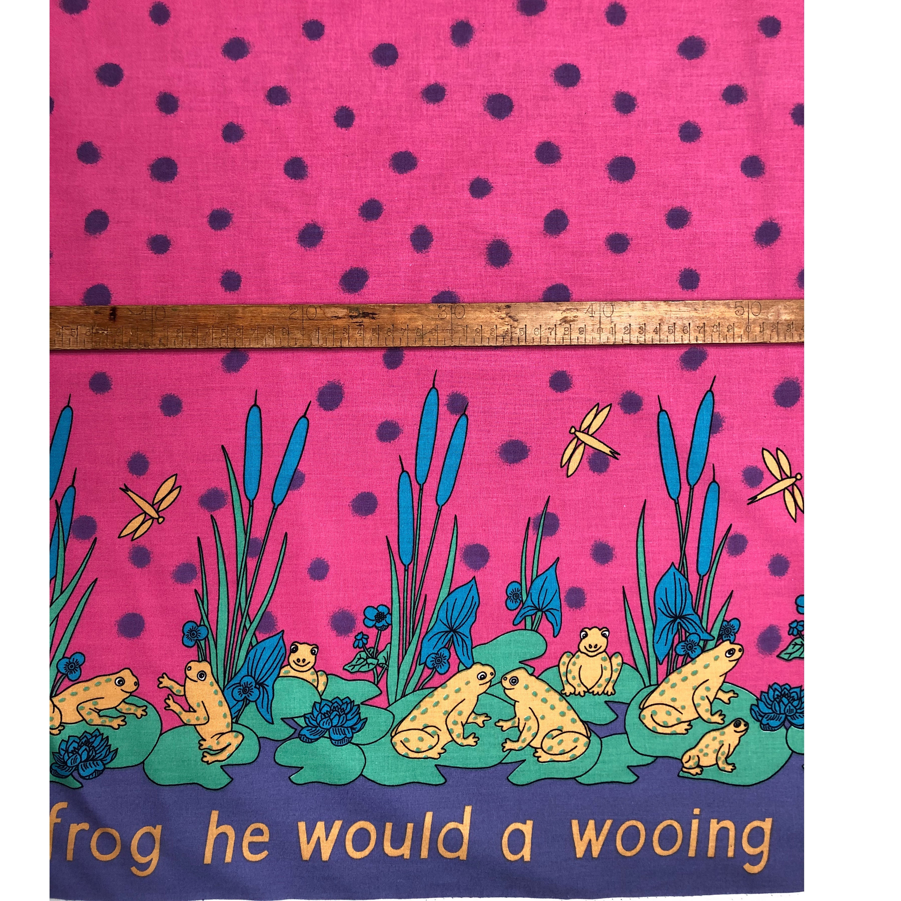 Remnant -3m - Pink Frog Lily Print Fabric