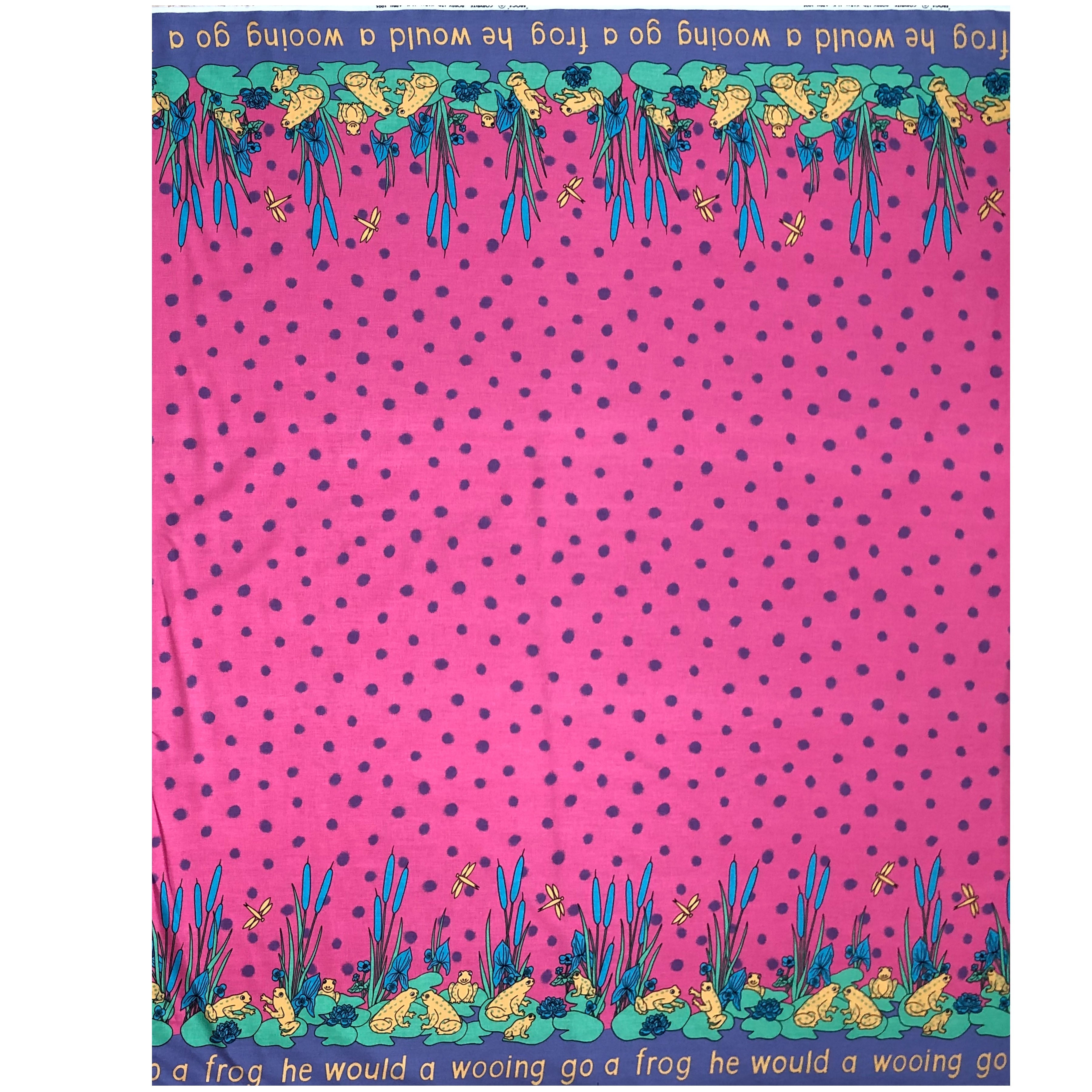 Remnant -3m - Pink Frog Lily Print Fabric