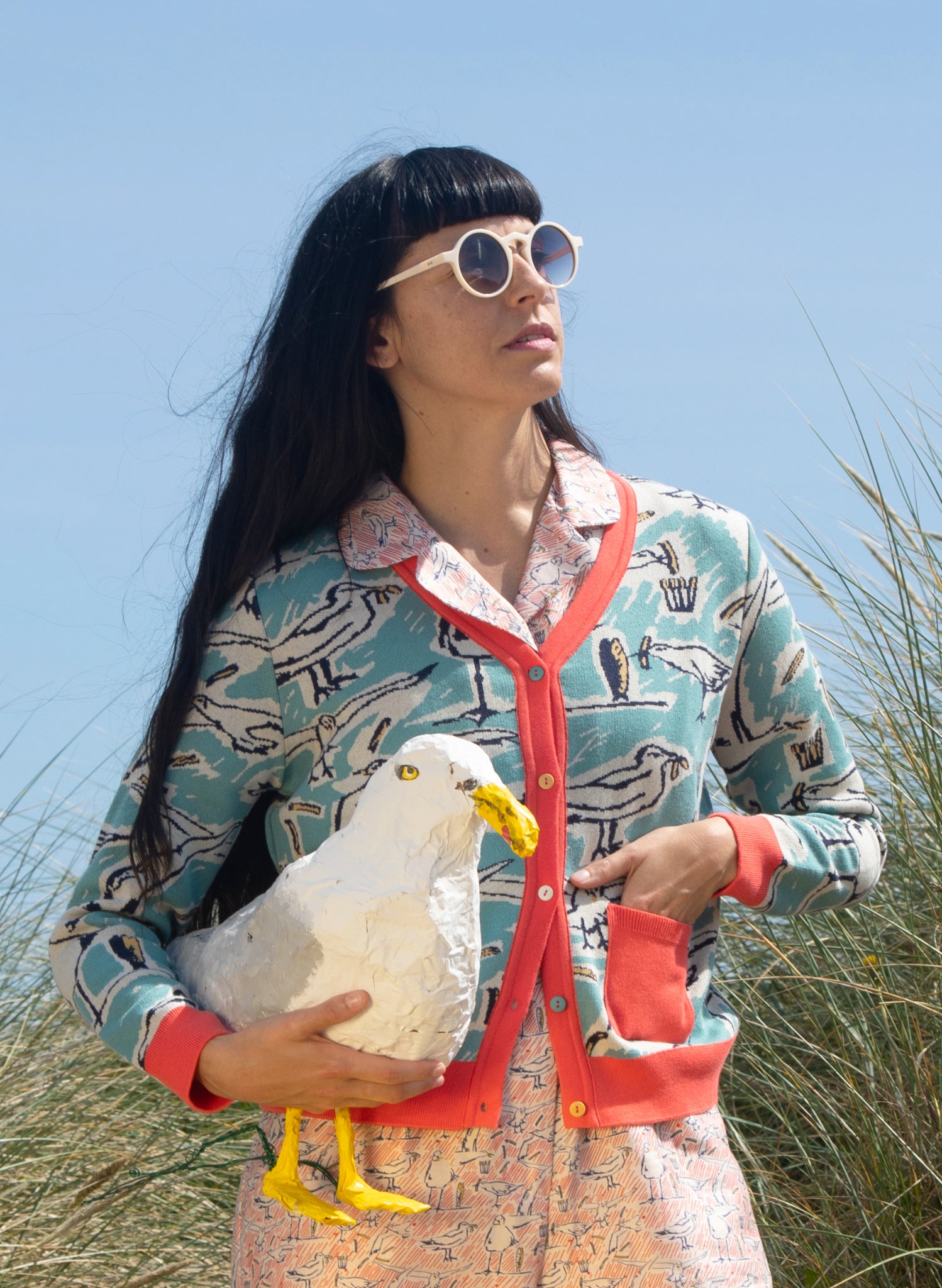 Hilda Cardigan - Teal Seagull