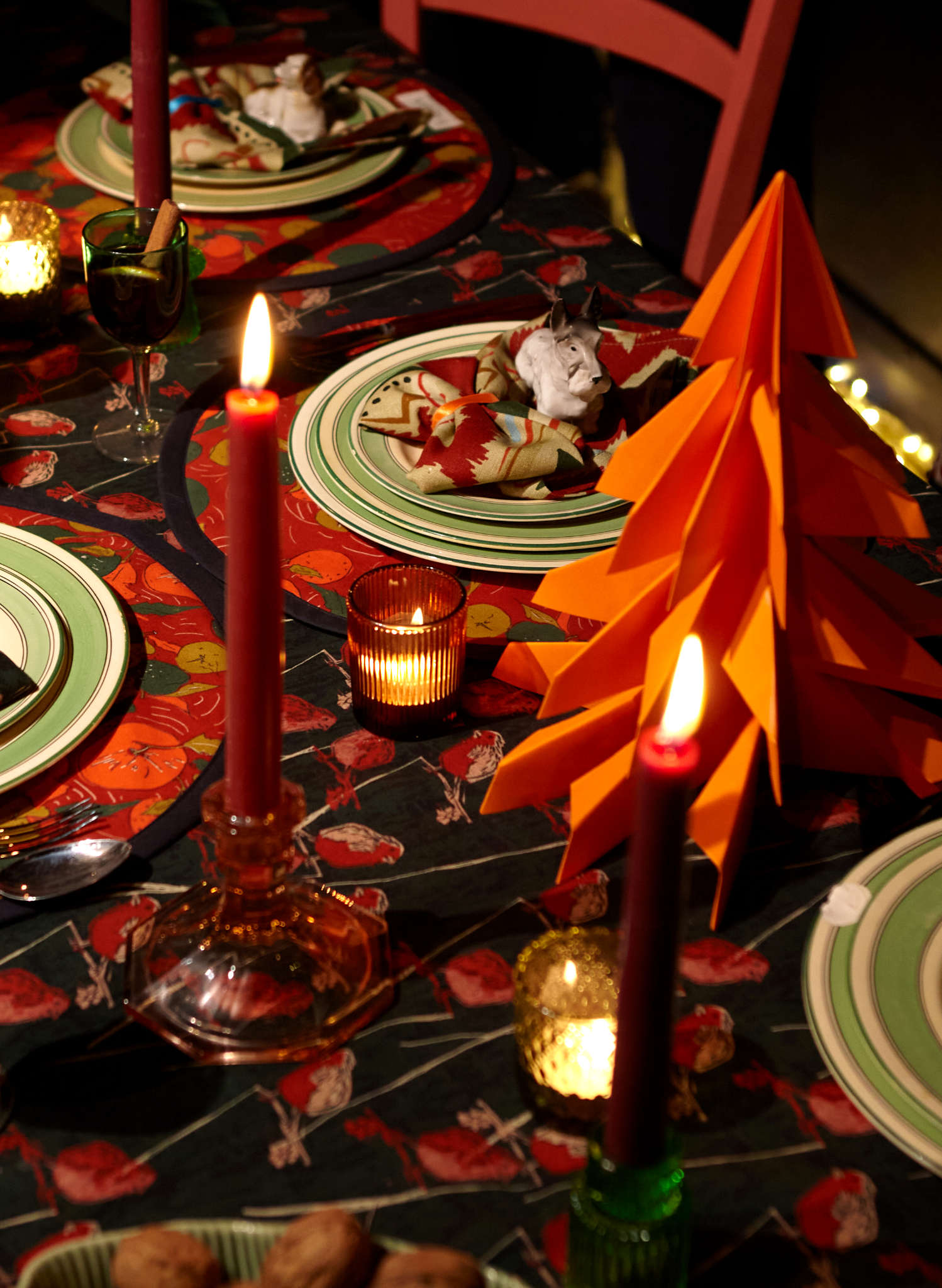 Table Cloth - Forest Green Robin