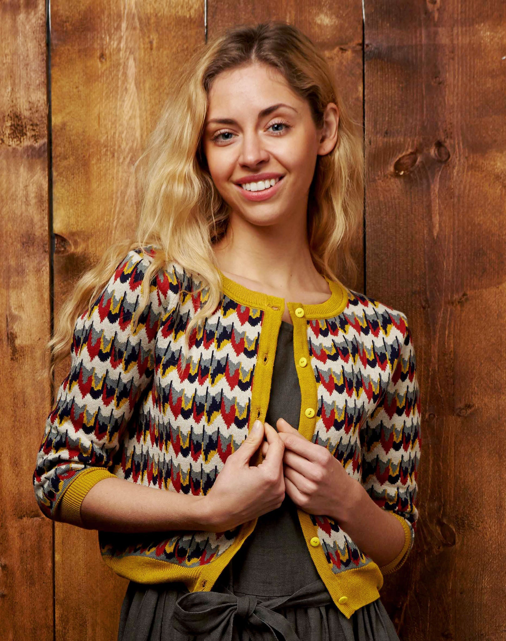 Organic Cotton Cardigan - Marbled Feathers - Palava