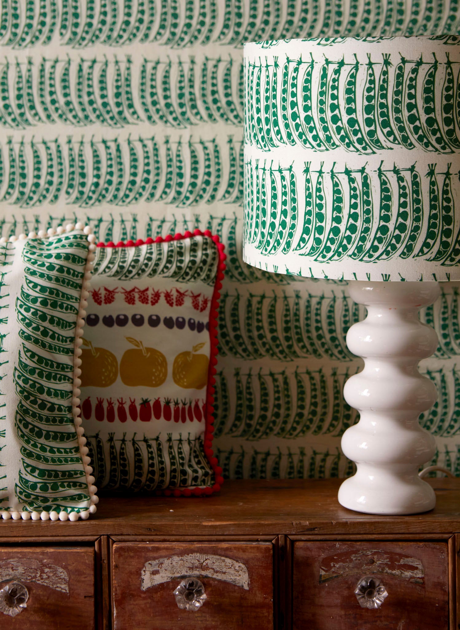 Drum Lampshade - Green Peas