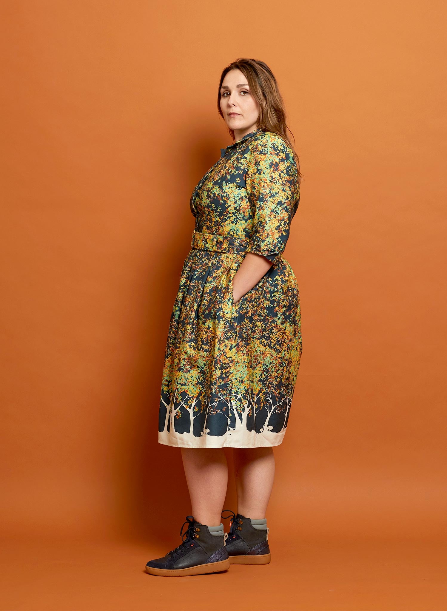 Cynthia - Navy Forest Dress