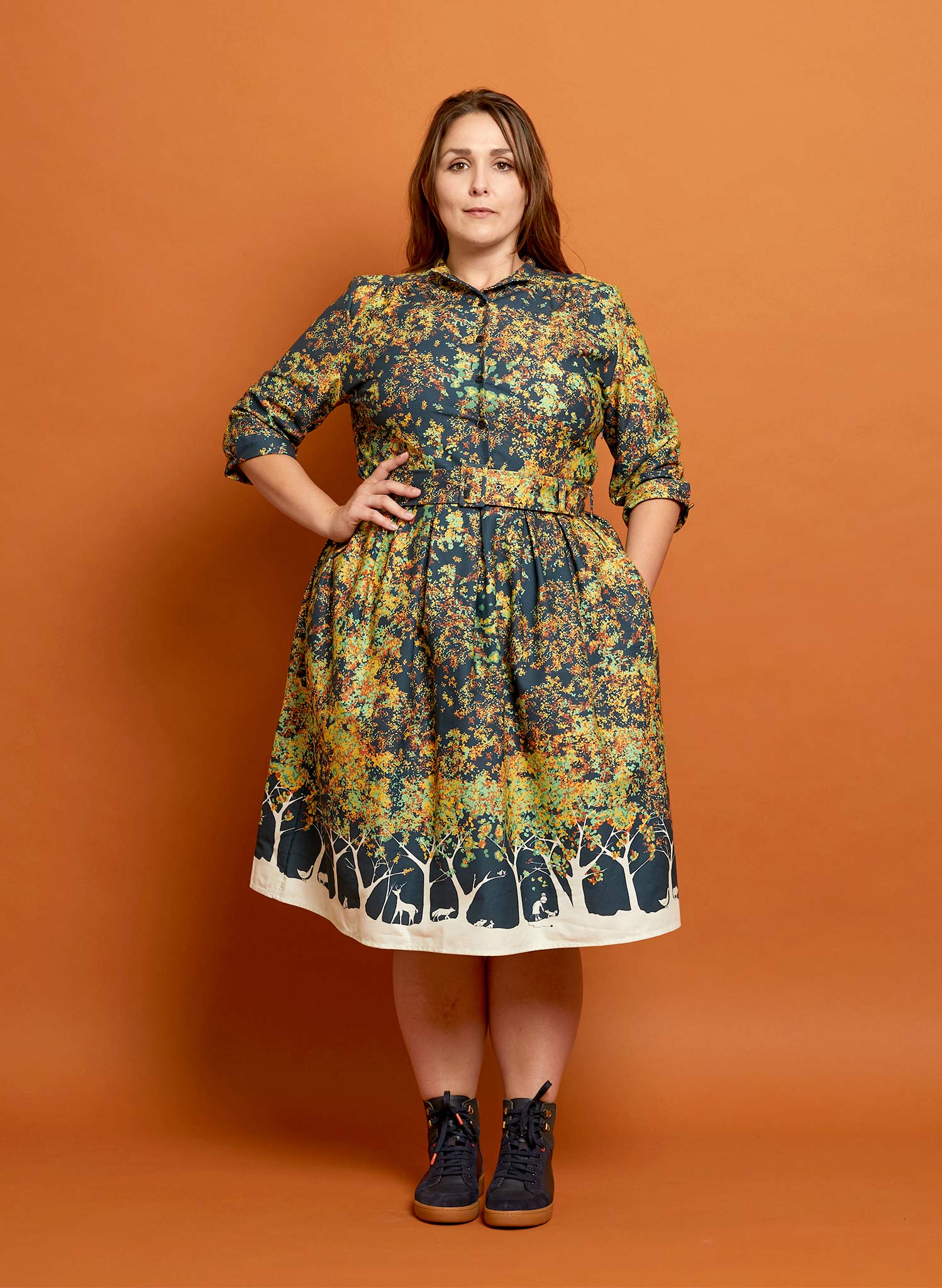 Cynthia - Navy Forest Dress