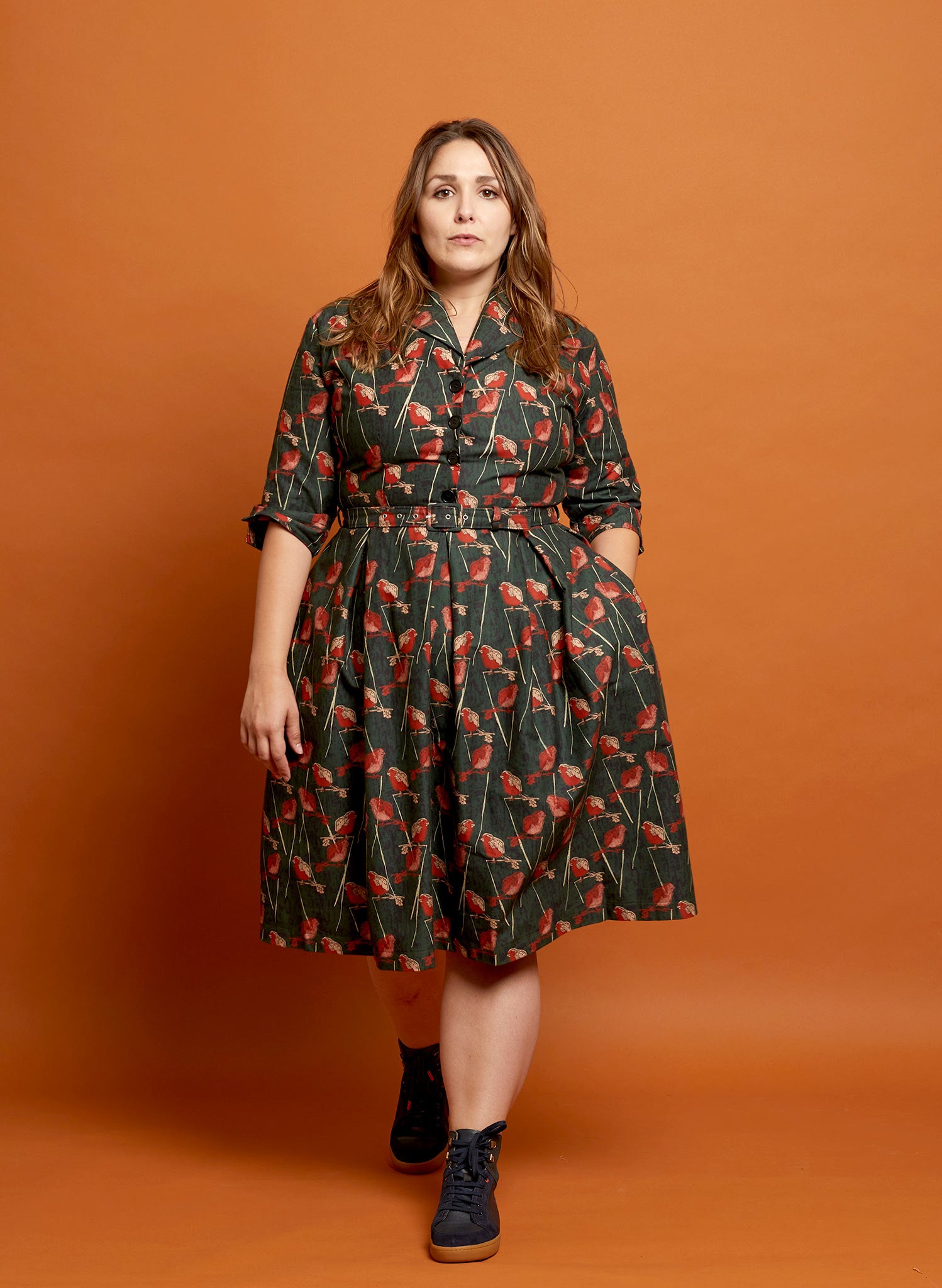 Ida - Forest Green Robin Dress