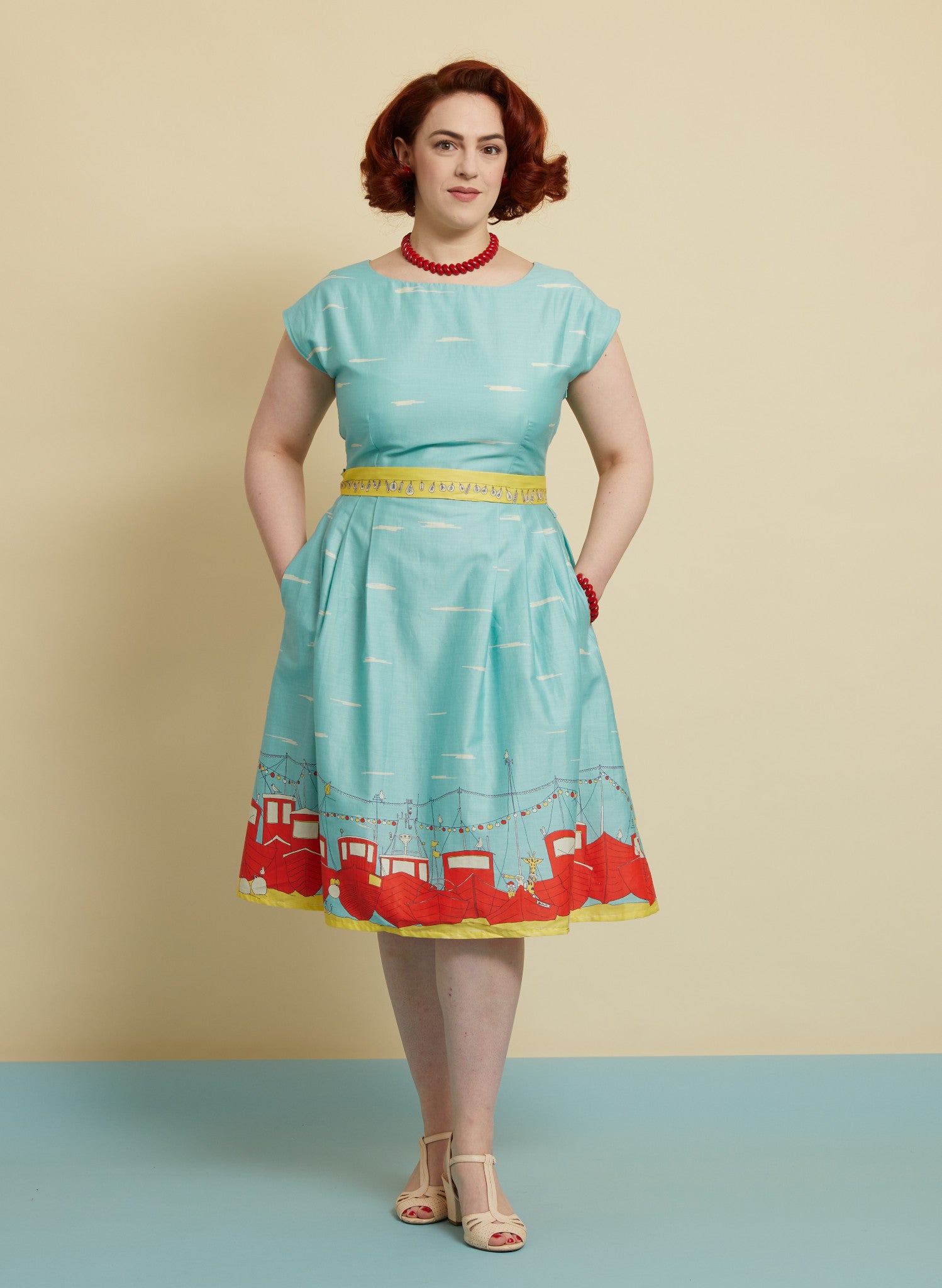 Beatrice Dress - Blue Boats