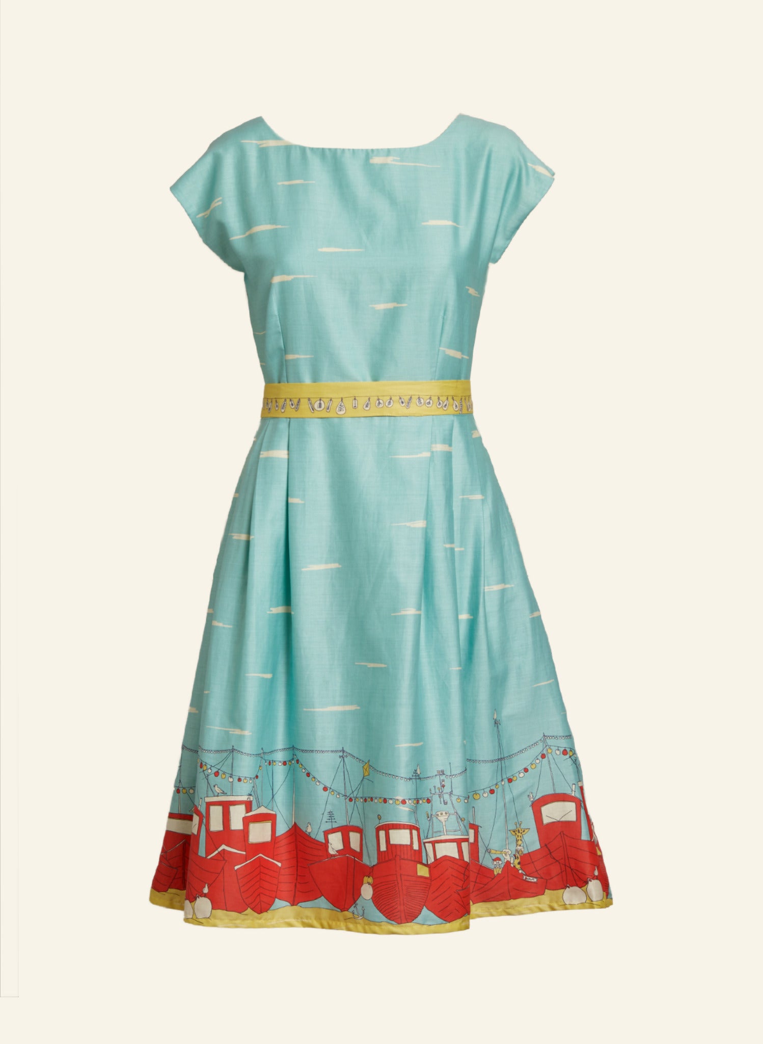 Beatrice Dress - Blue Boats