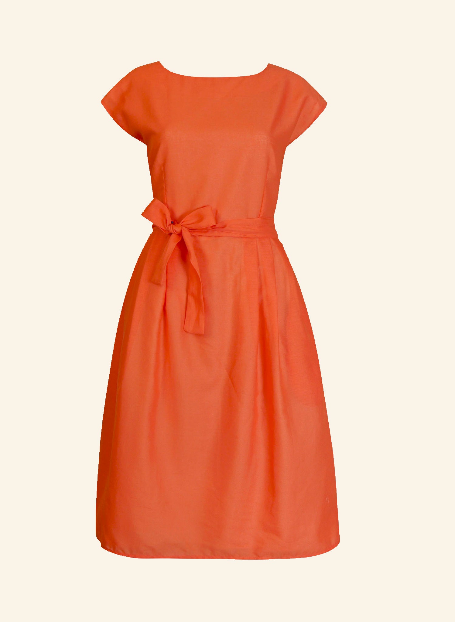 Beatrice Dress - Coral Cotton