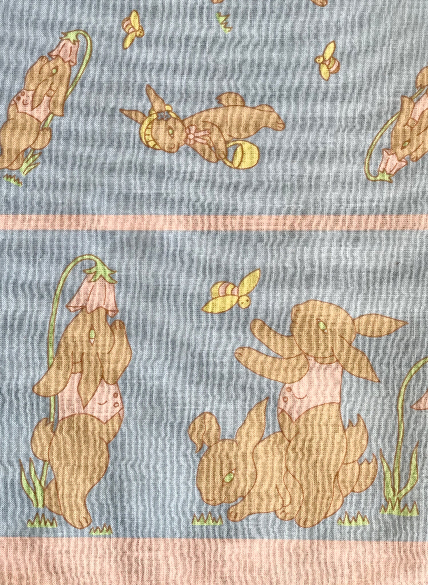 Blue Rabbit Fabric - Cotton